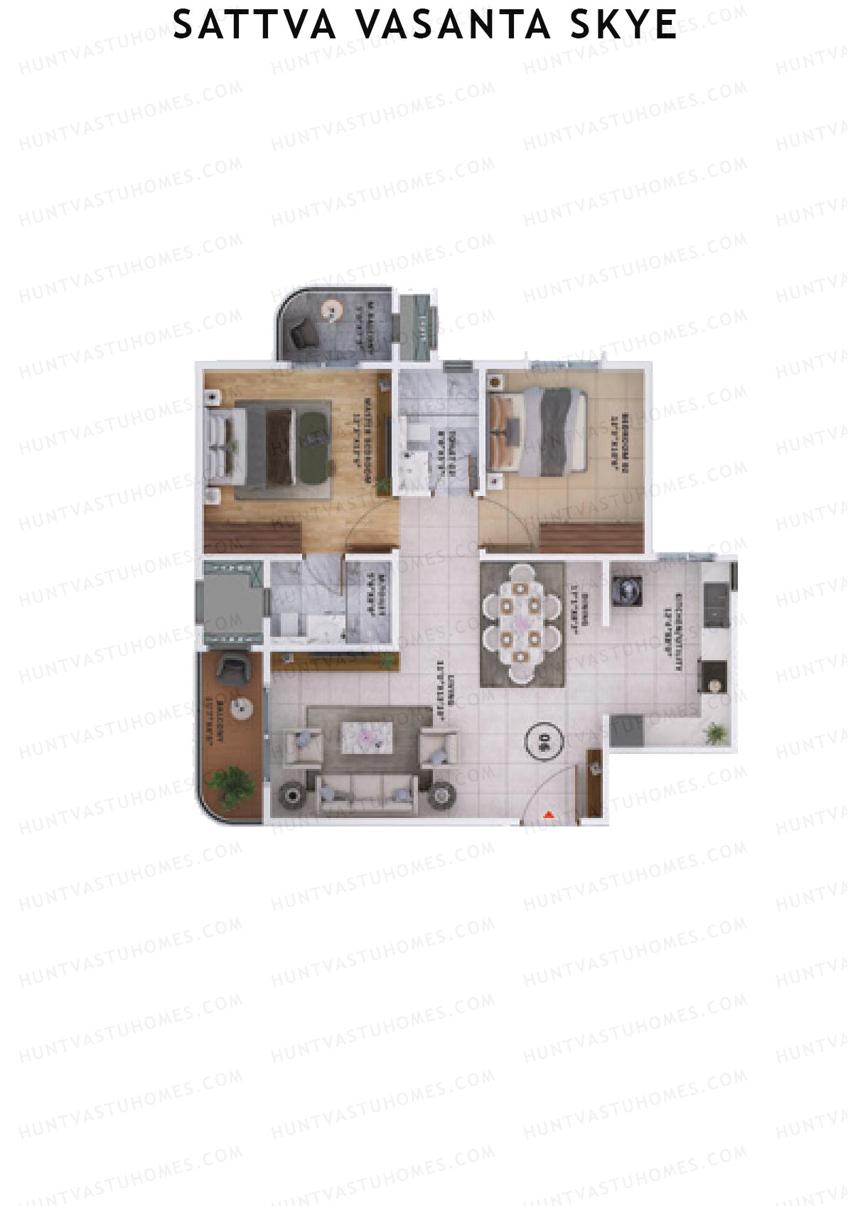 Sattva Vasanta Skye Block C Wing 16 Unit 6 (Type 4) Floor Plan