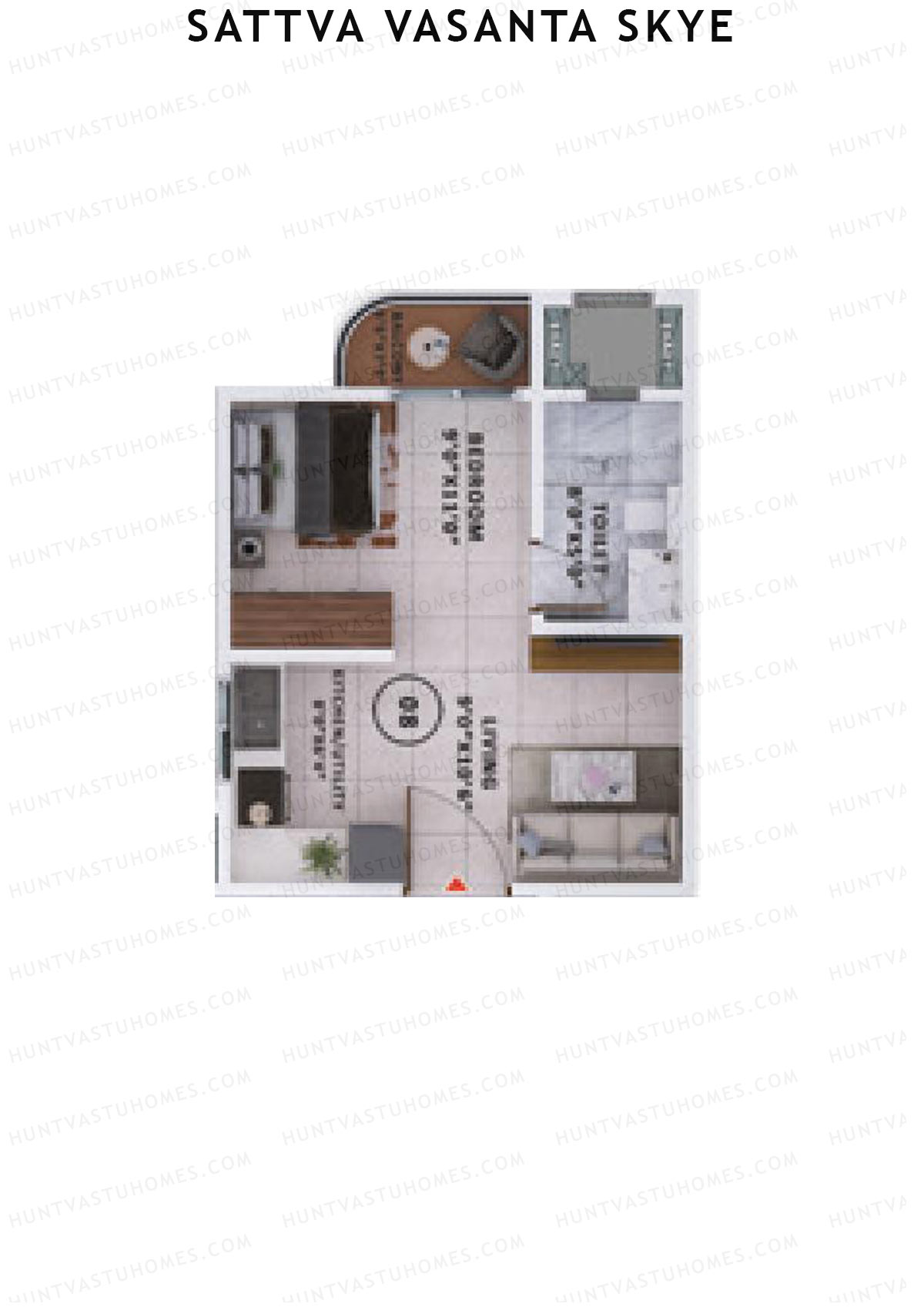 Sattva Vasanta Skye Block C Wing 16 Unit 8 (Type 2) Floor Plan