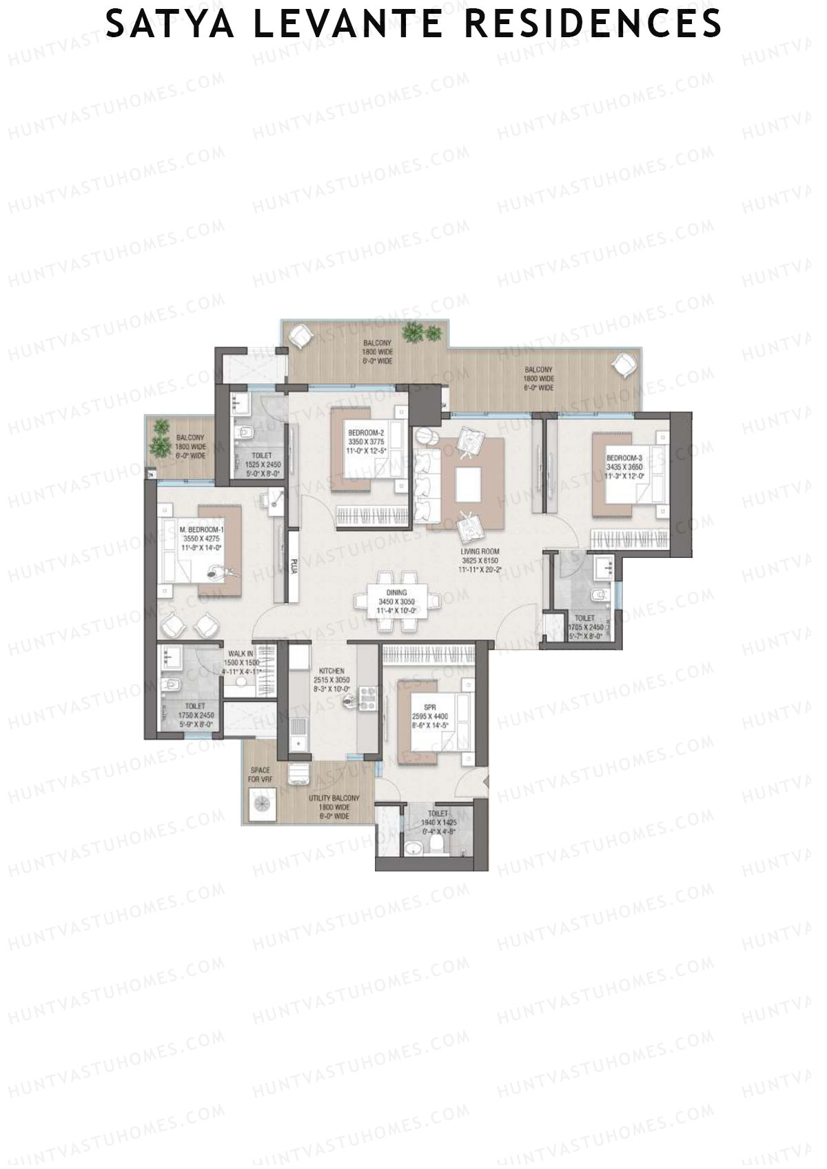 Satya Levante Residences Tower 1 Unit 1 Floor Plan