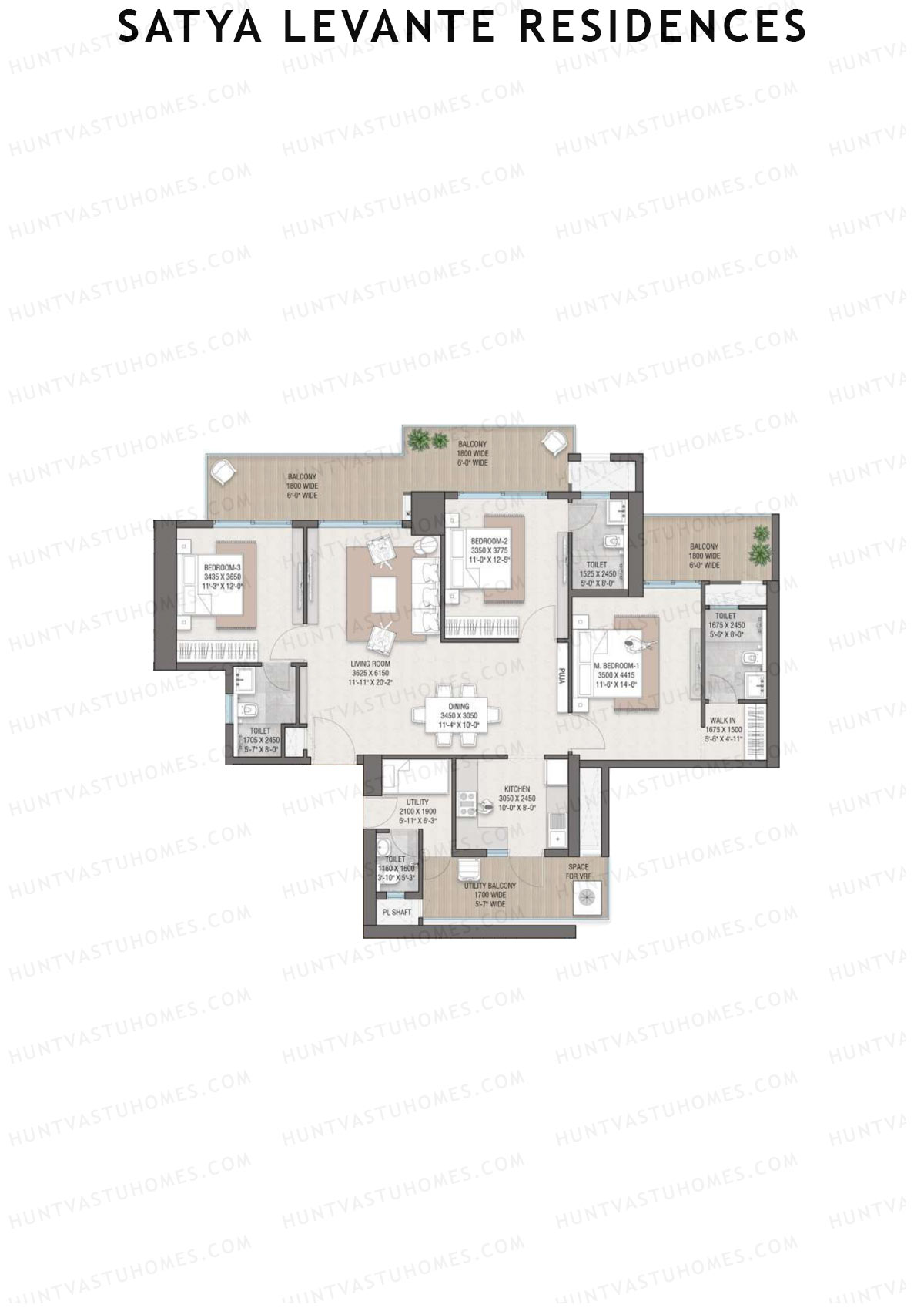 Satya Levante Residences Tower 1 Unit 2 Floor Plan