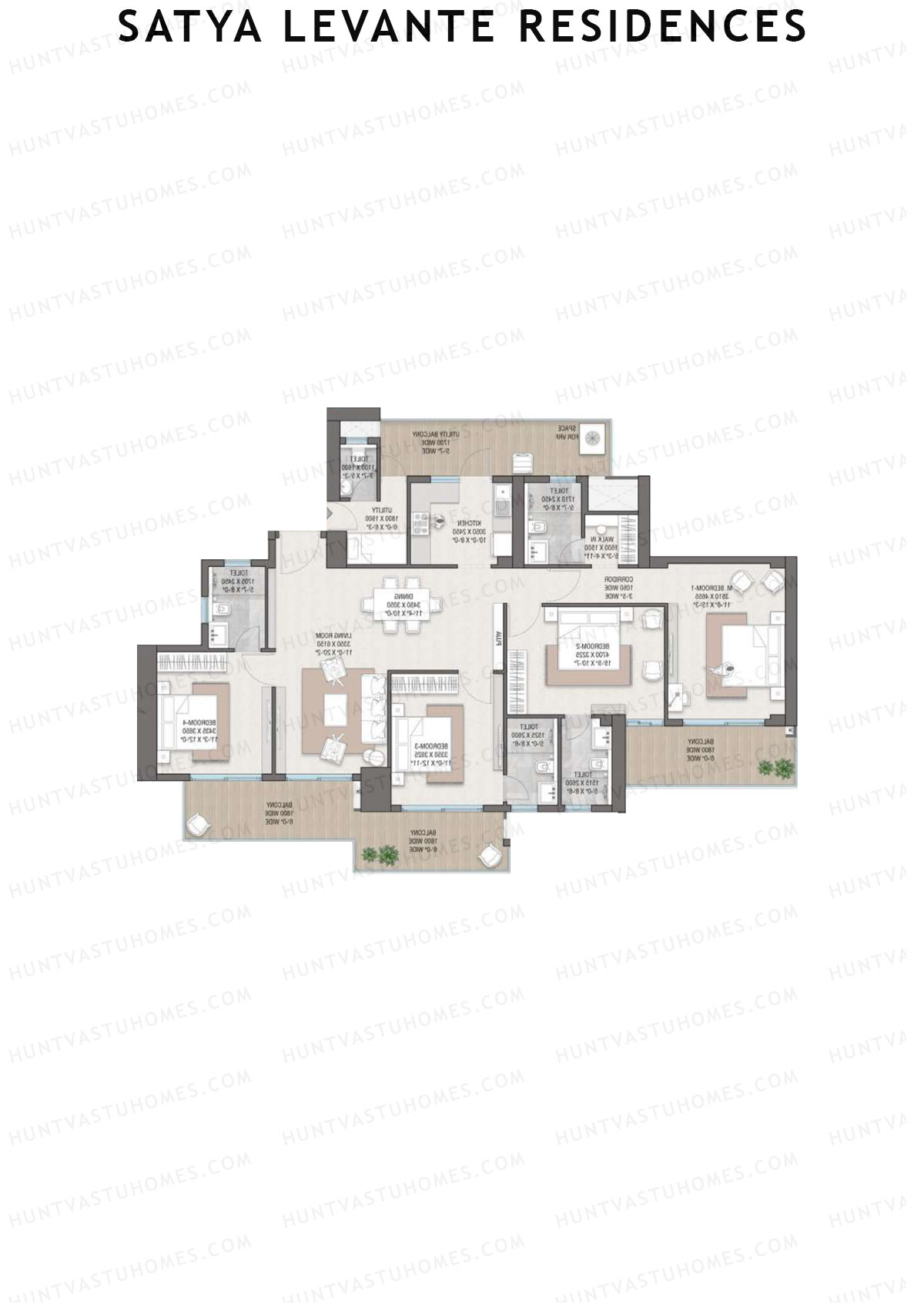Satya Levante Residences Tower 2 Unit 3 (Type 3) Floor Plan