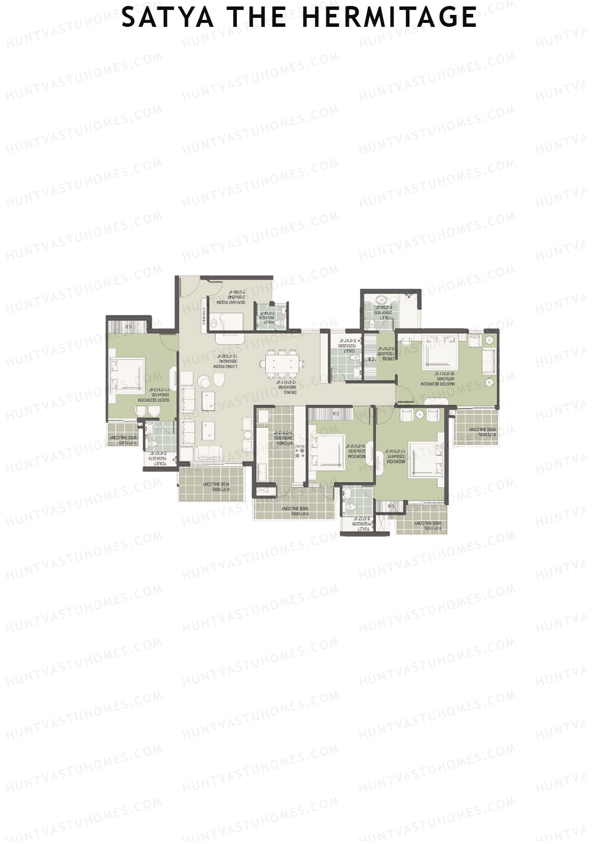 Satya The Hermitage Tower 1 Unit 1 Floor Plan