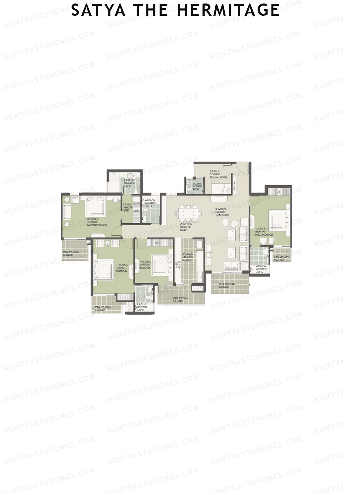 Satya The Hermitage Tower 1 Unit 2 Floor Plan