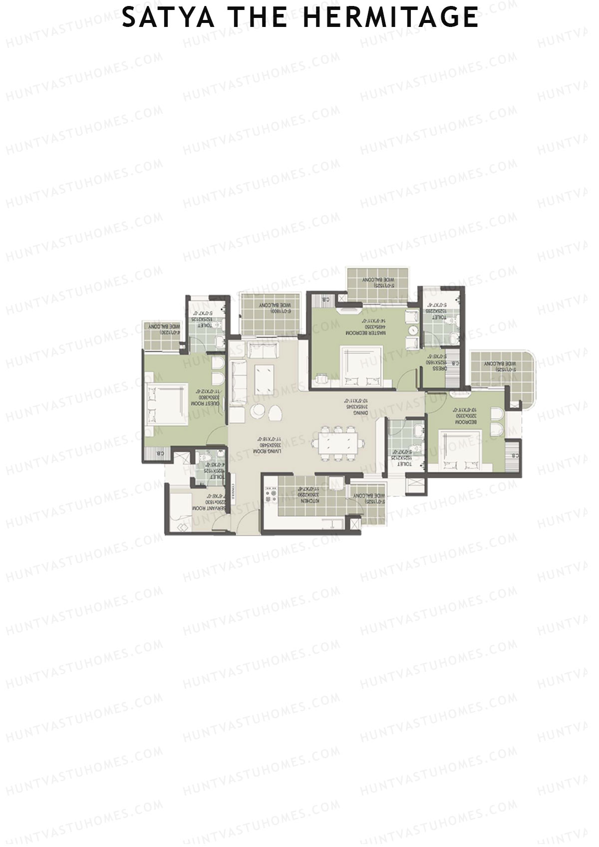 Satya The Hermitage Tower 2 Unit 4 (Type A) Floor Plan
