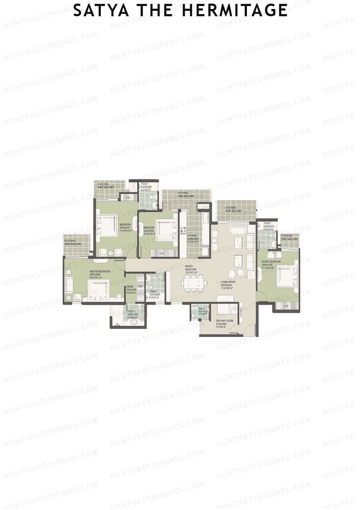 Satya The Hermitage Tower 4 Unit 1 Floor Plan