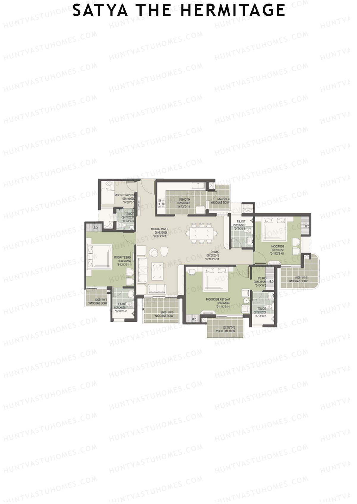 Satya The Hermitage Tower 4 Unit 3 (Type A) Floor Plan