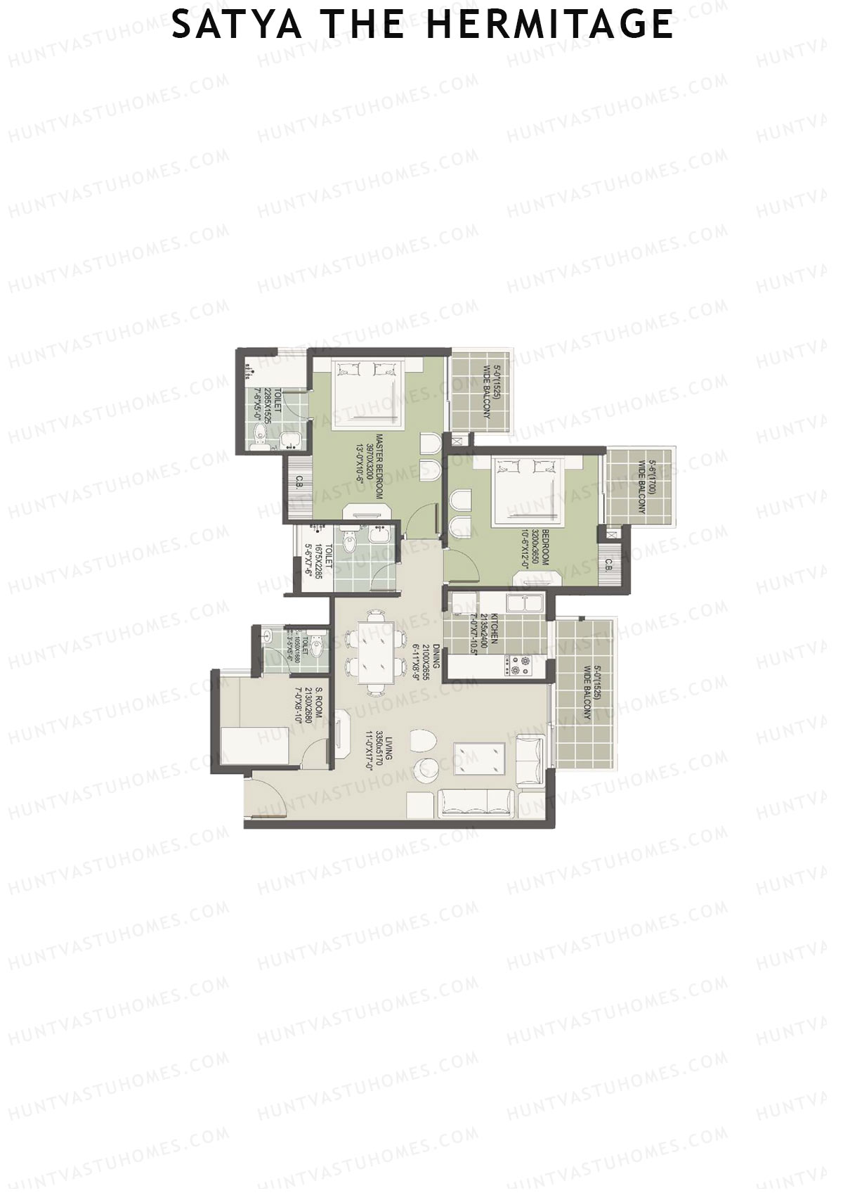 Satya The Hermitage Tower 8 Unit 1 Floor Plan