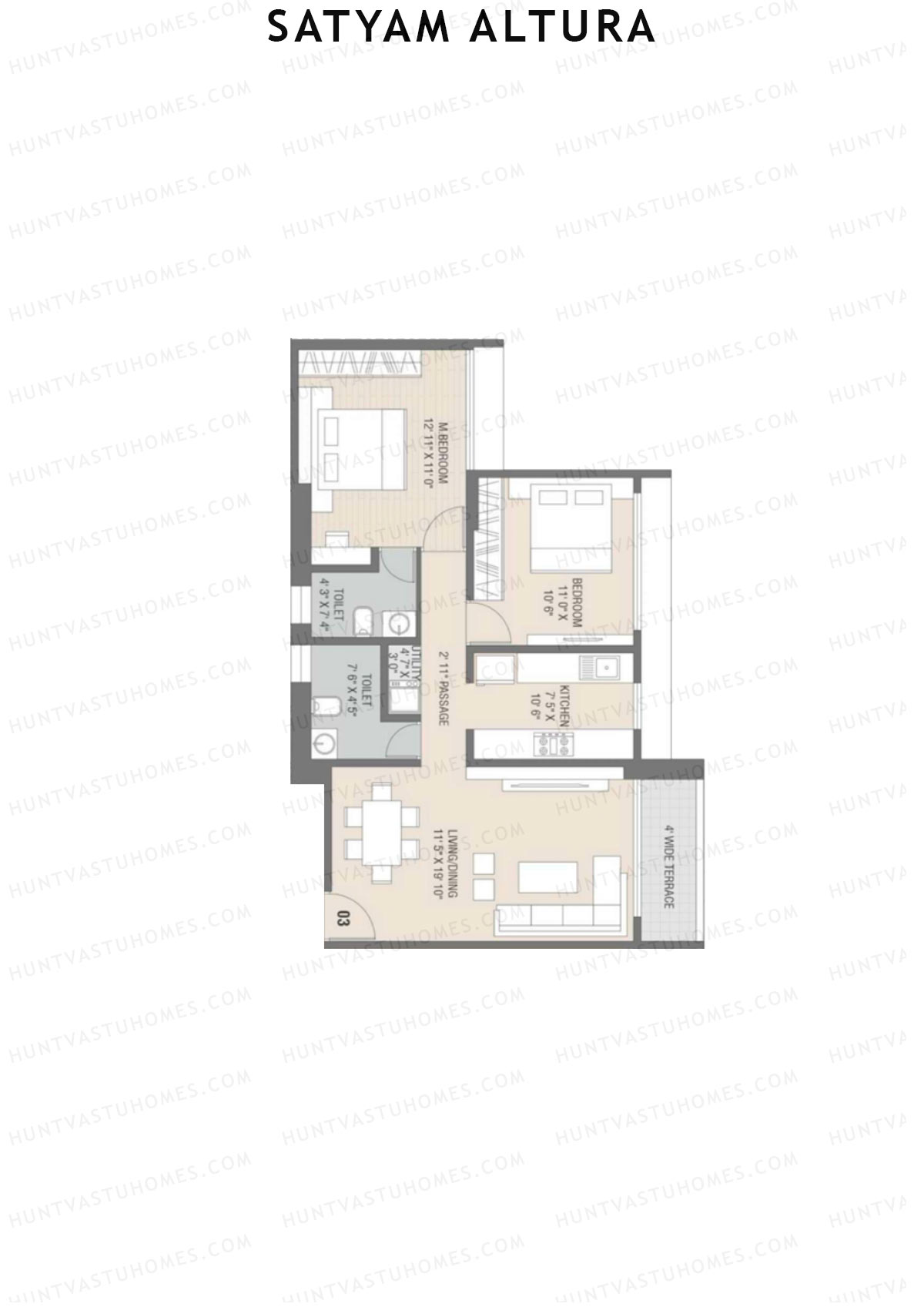 Satyam Altura Block A Unit 3 Floor Plan