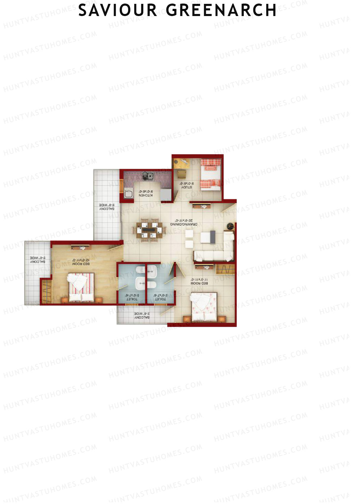 Saviour Greenarch Tower F Unit 3 Floor Plan
