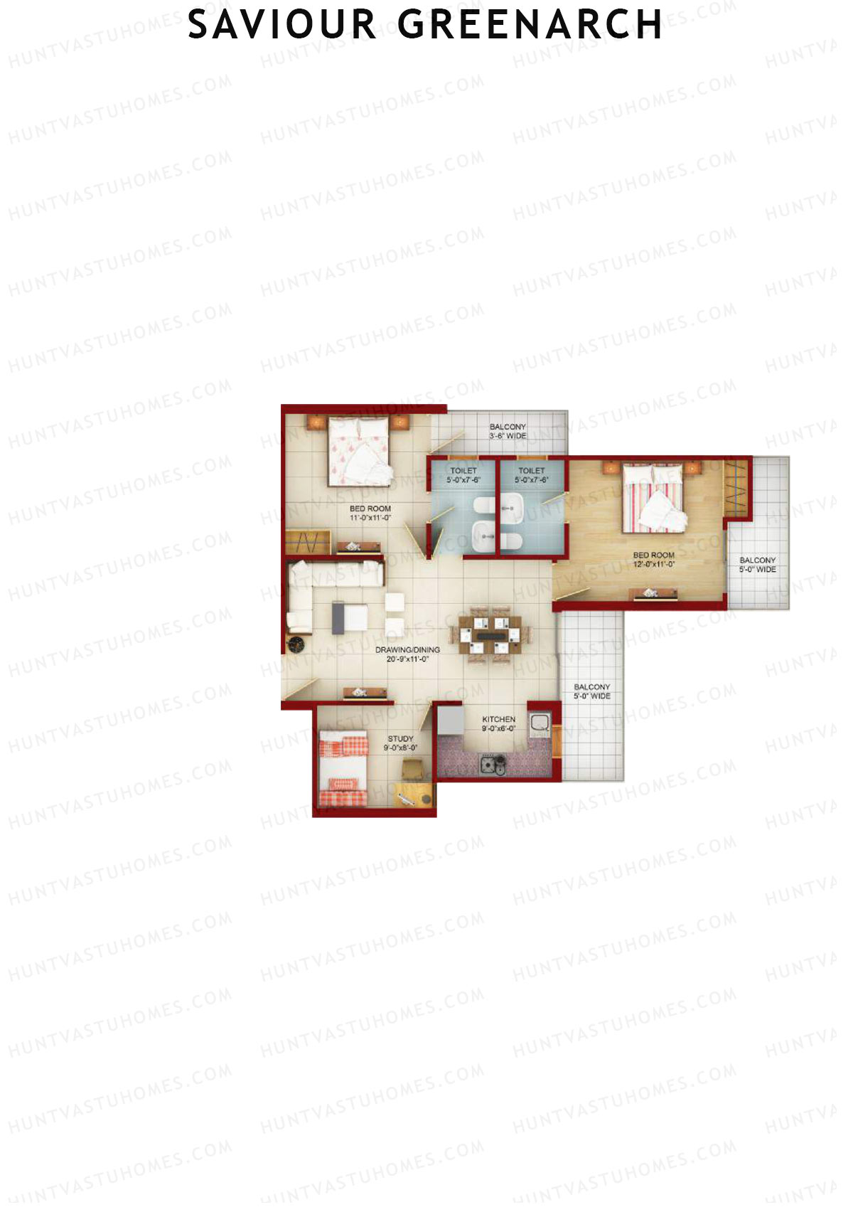 Saviour Greenarch Tower G Unit 1 Floor Plan