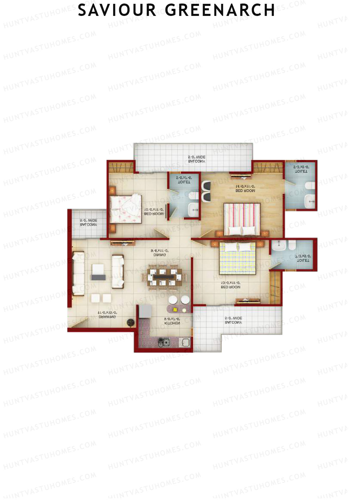 Saviour Greenarch Tower K Unit 3 Floor Plan