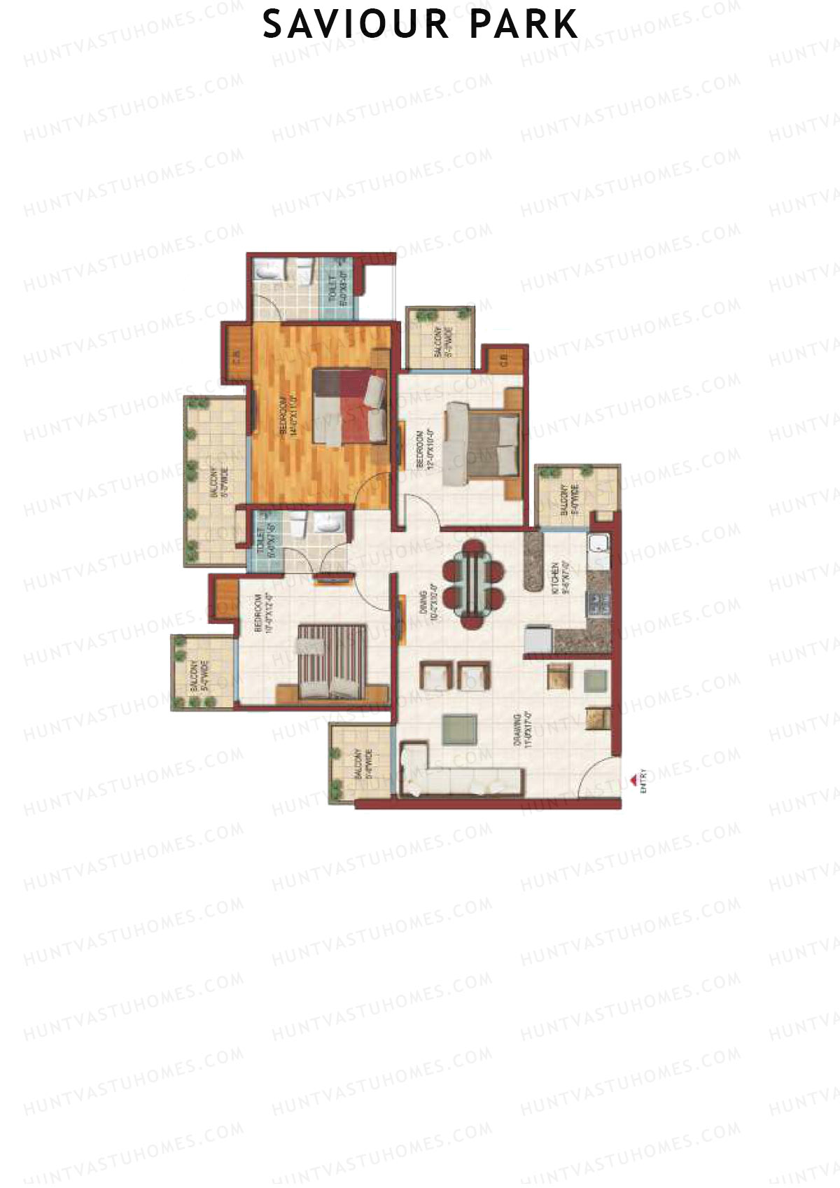 Saviour Park Brunia D1 Unit 3 (Type 3) Floor Plan