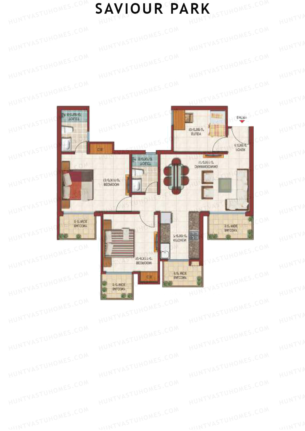 Saviour Park Brunia D2 Unit 2 (Type 1) Floor Plan