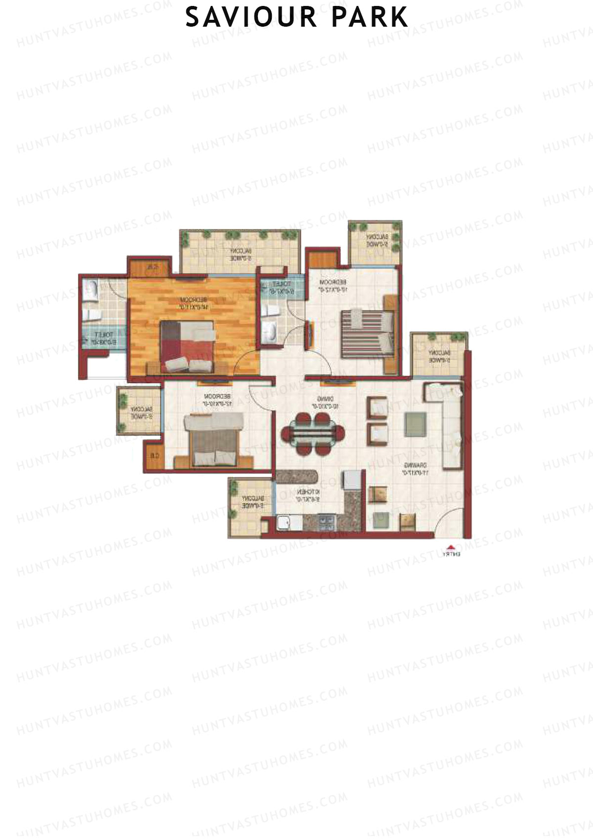 Saviour Park Brunia D6 Unit 1 (Type 3) Floor Plan