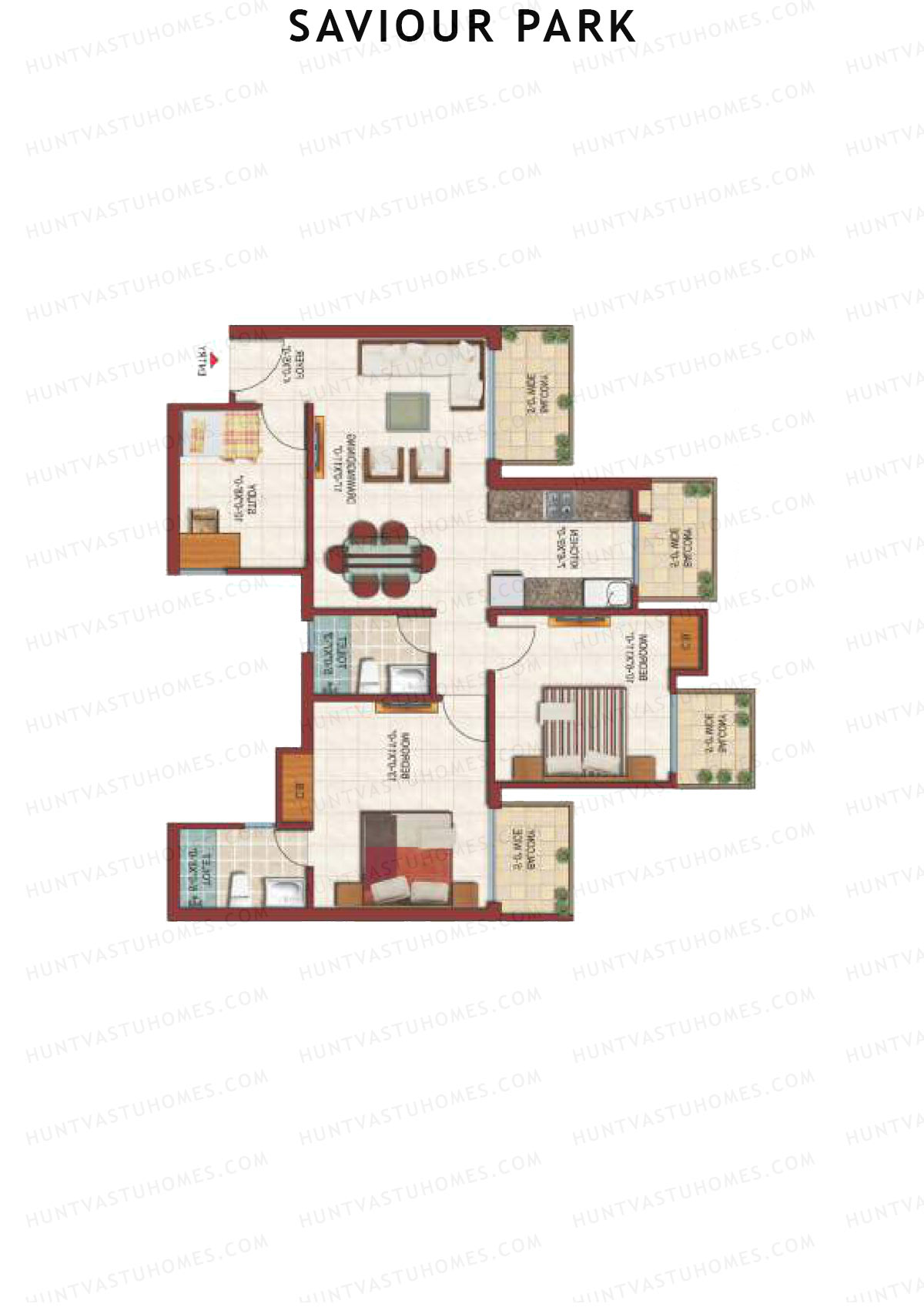 Saviour Park Brunia D6 Unit 4 (Type 1) Floor Plan