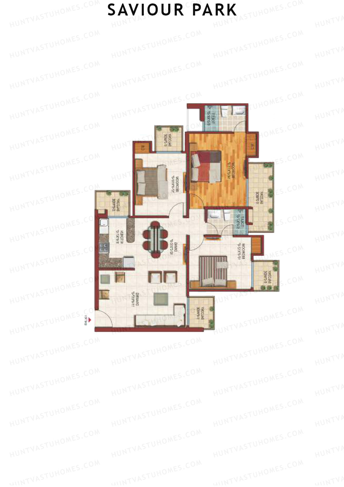 Saviour Park Flamingo A1 Unit 2 (Type 3) Floor Plan