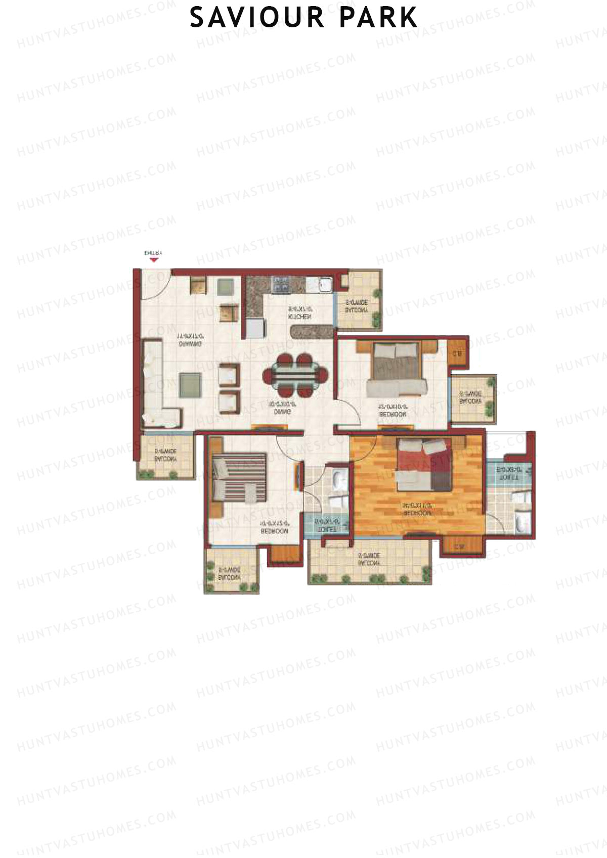 Saviour Park Hazel B1 Unit 2 (Type 3) Floor Plan