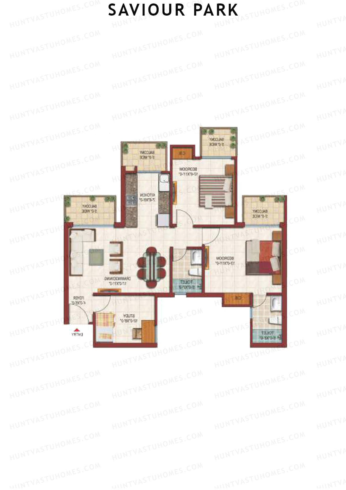 Saviour Park Hazel B2 Unit 1 (Type 1) Floor Plan