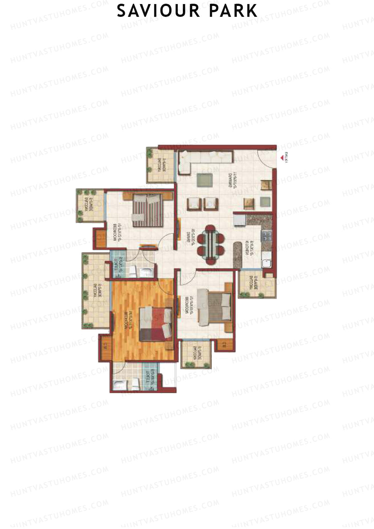 Saviour Park Orchid C1 Unit 2 (Type 3) Floor Plan