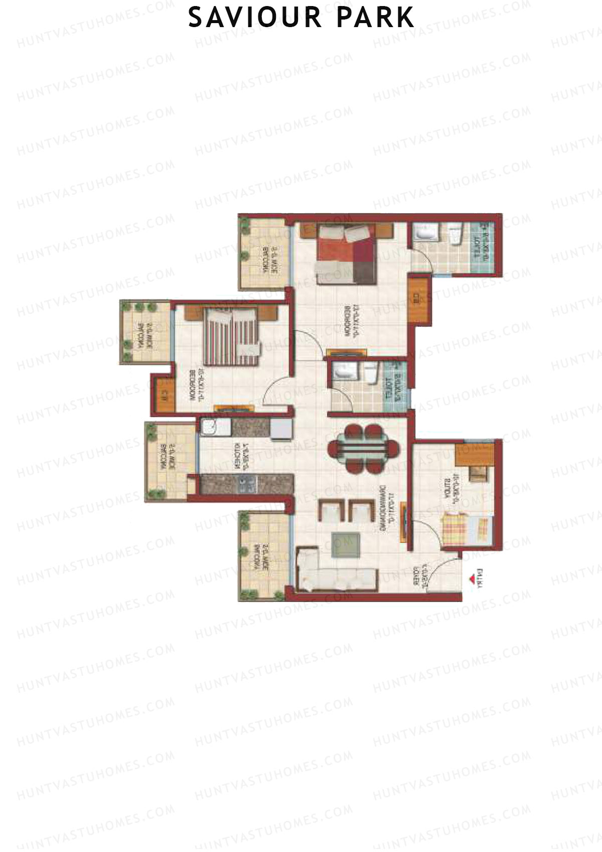 Saviour Park Orchid C1 Unit 3 (Type 1) Floor Plan