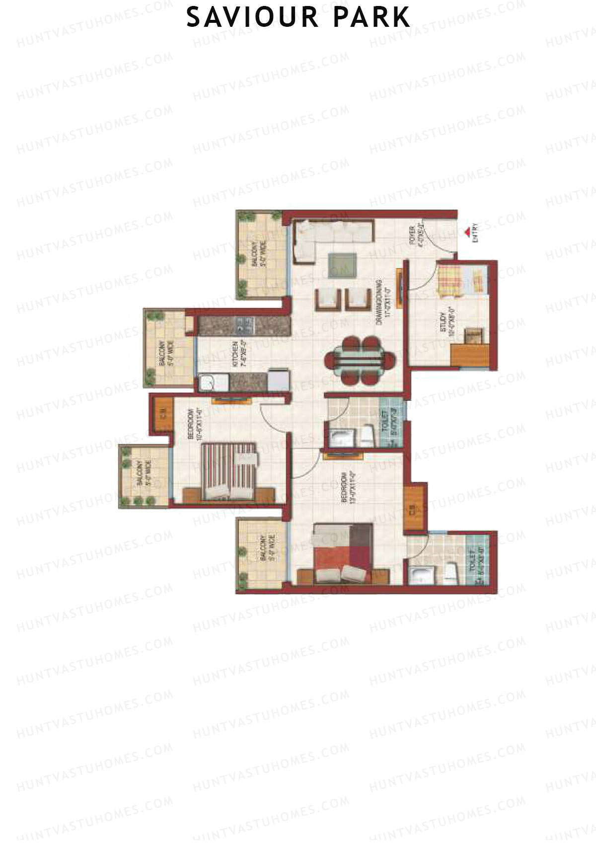 Saviour Park Orchid C2 Unit 1 (Type 1) Floor Plan
