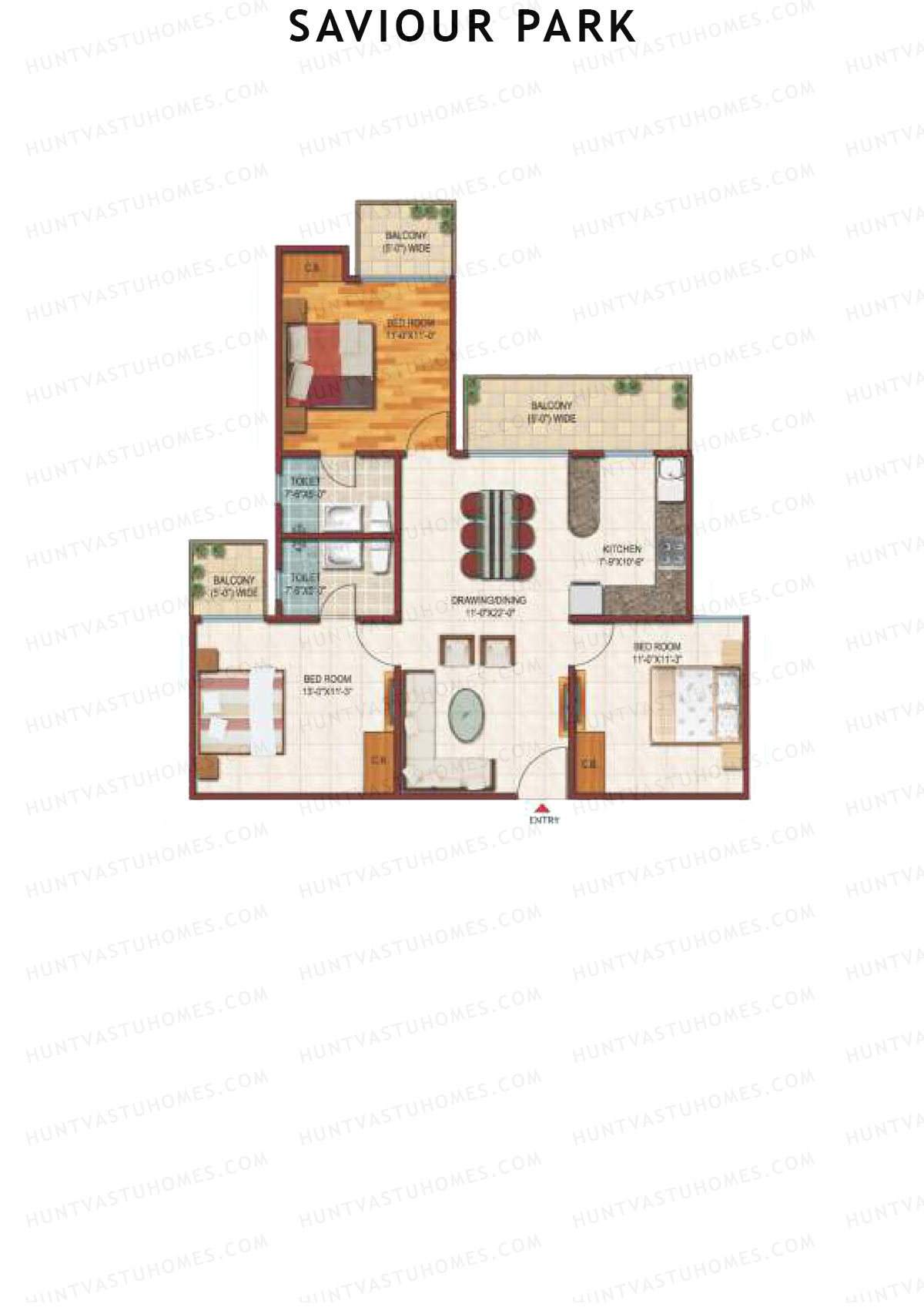 Saviour Park Orchid C3 Unit 4 (Type 2) Floor Plan