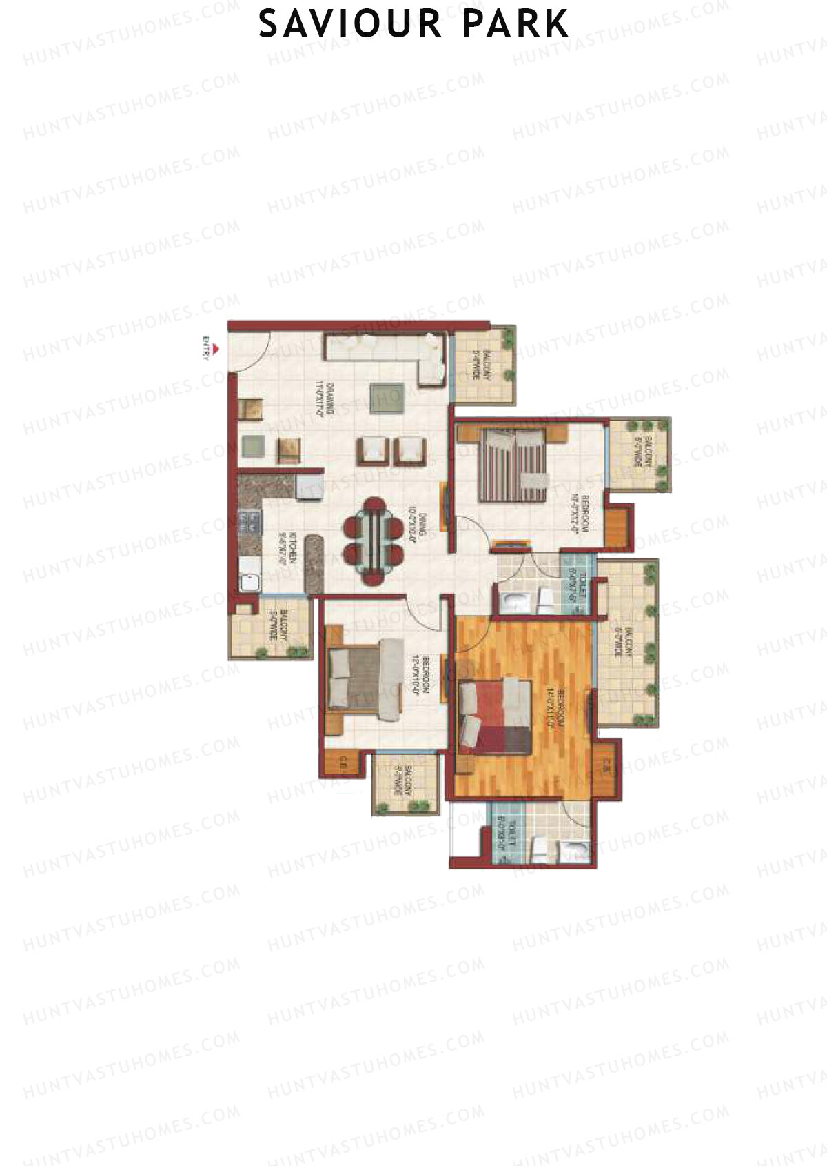 Saviour Park Orchid C4 Unit 4 (Type 3) Floor Plan
