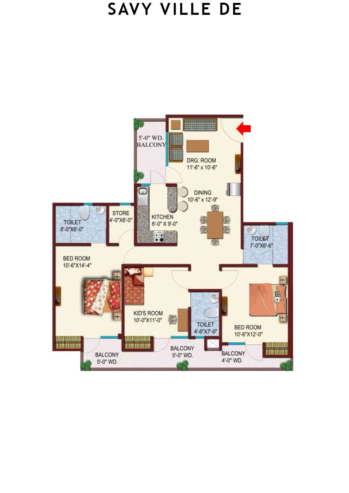 Savy Ville De Tower A Unit 10 Floor Plan