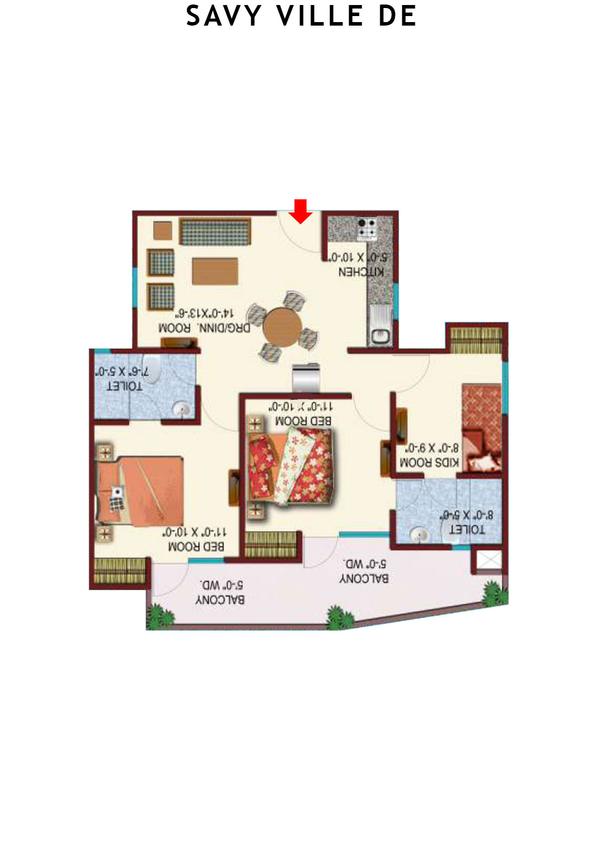 Savy Ville De Tower A Unit 12 Floor Plan