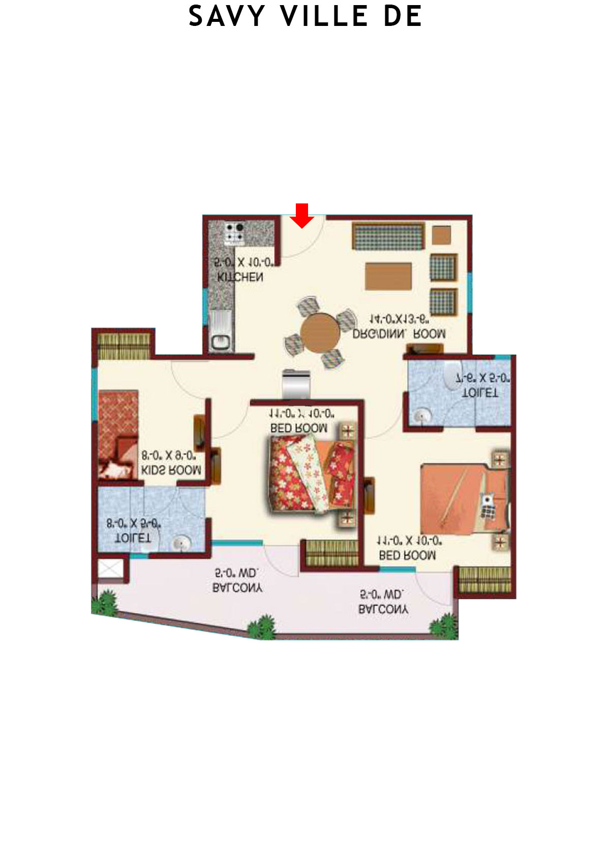 Savy Ville De Tower A Unit 12A Floor Plan
