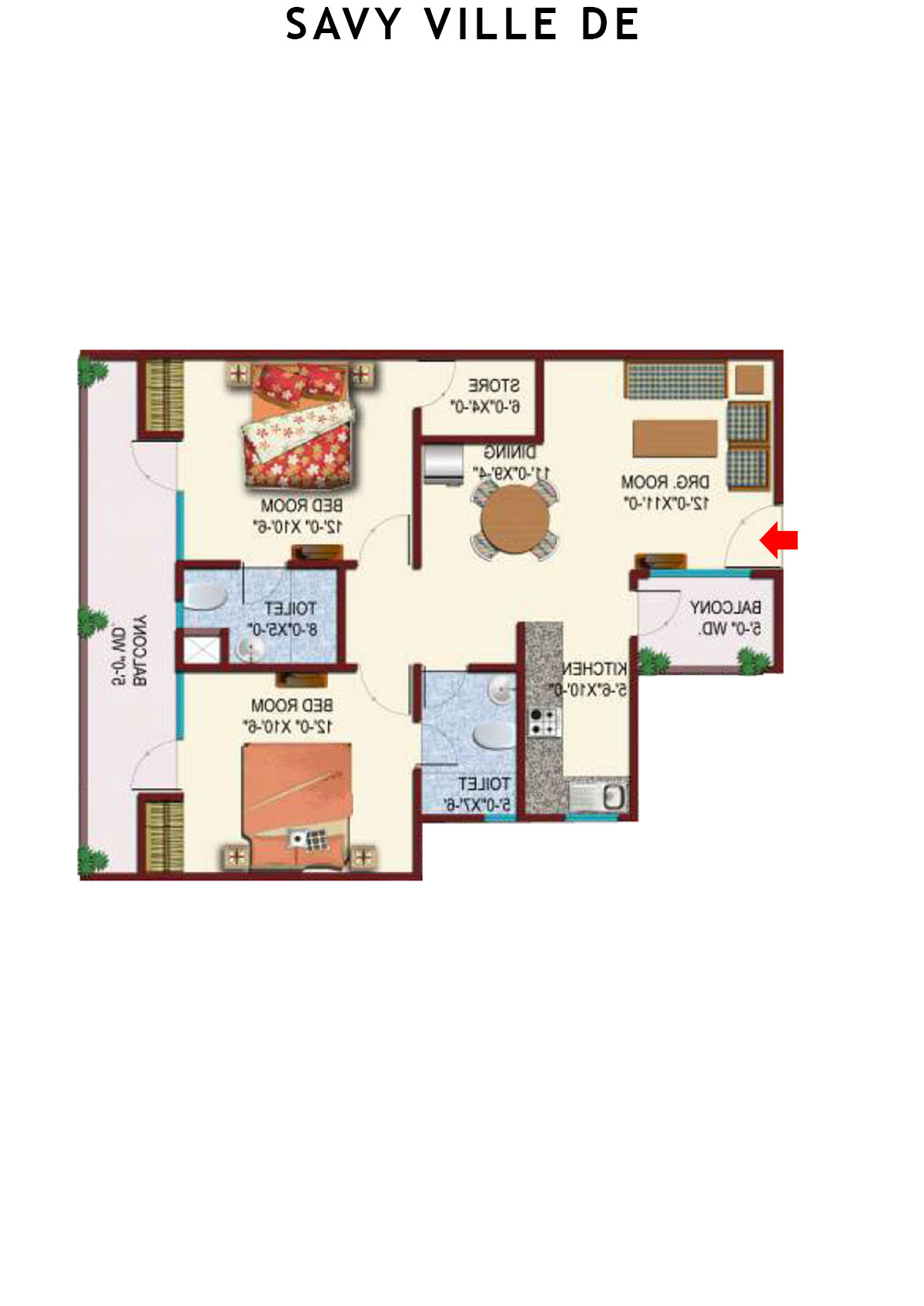 Savy Ville De Tower A Unit 4 Floor Plan