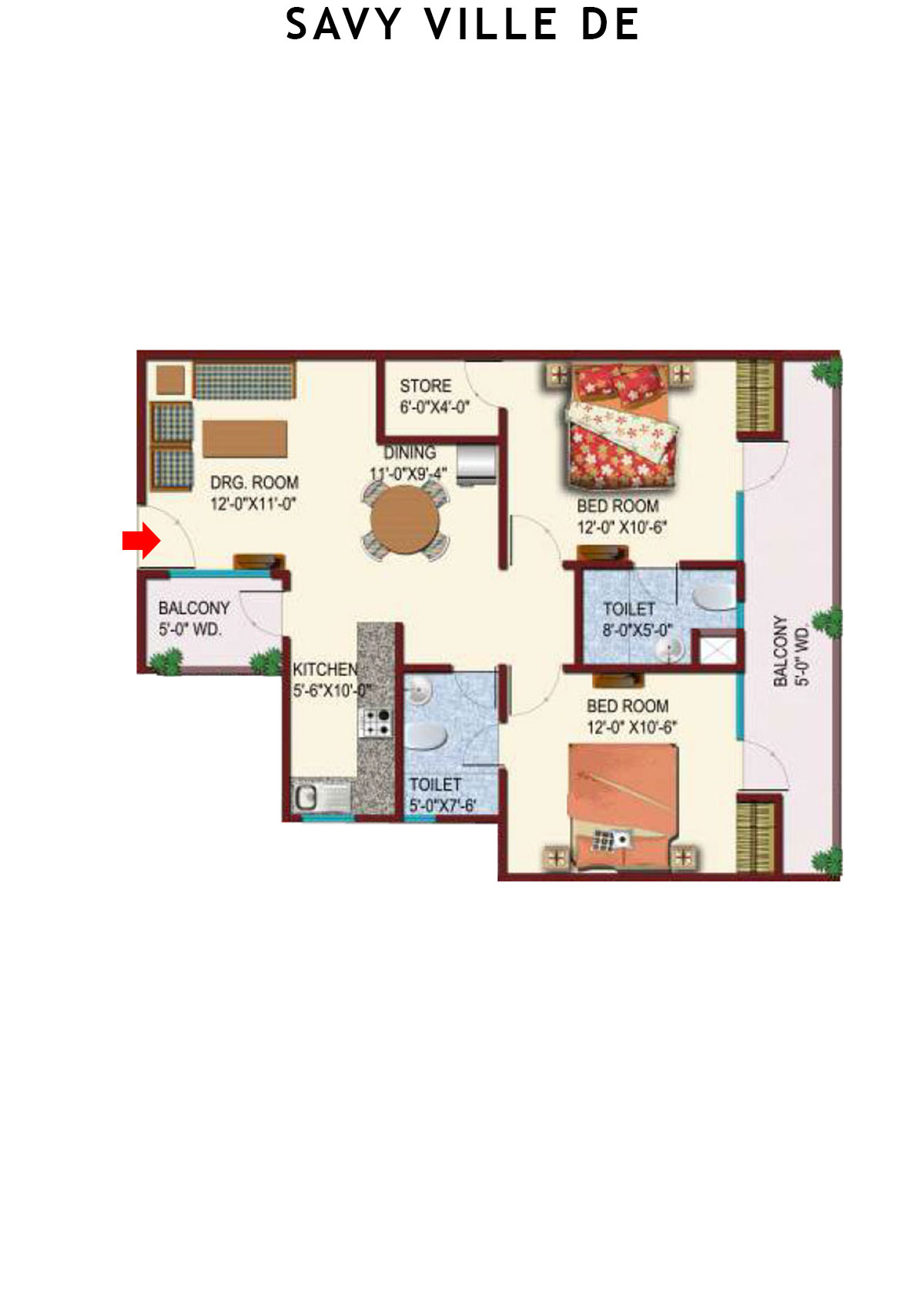 Savy Ville De Tower A Unit 7 Floor Plan