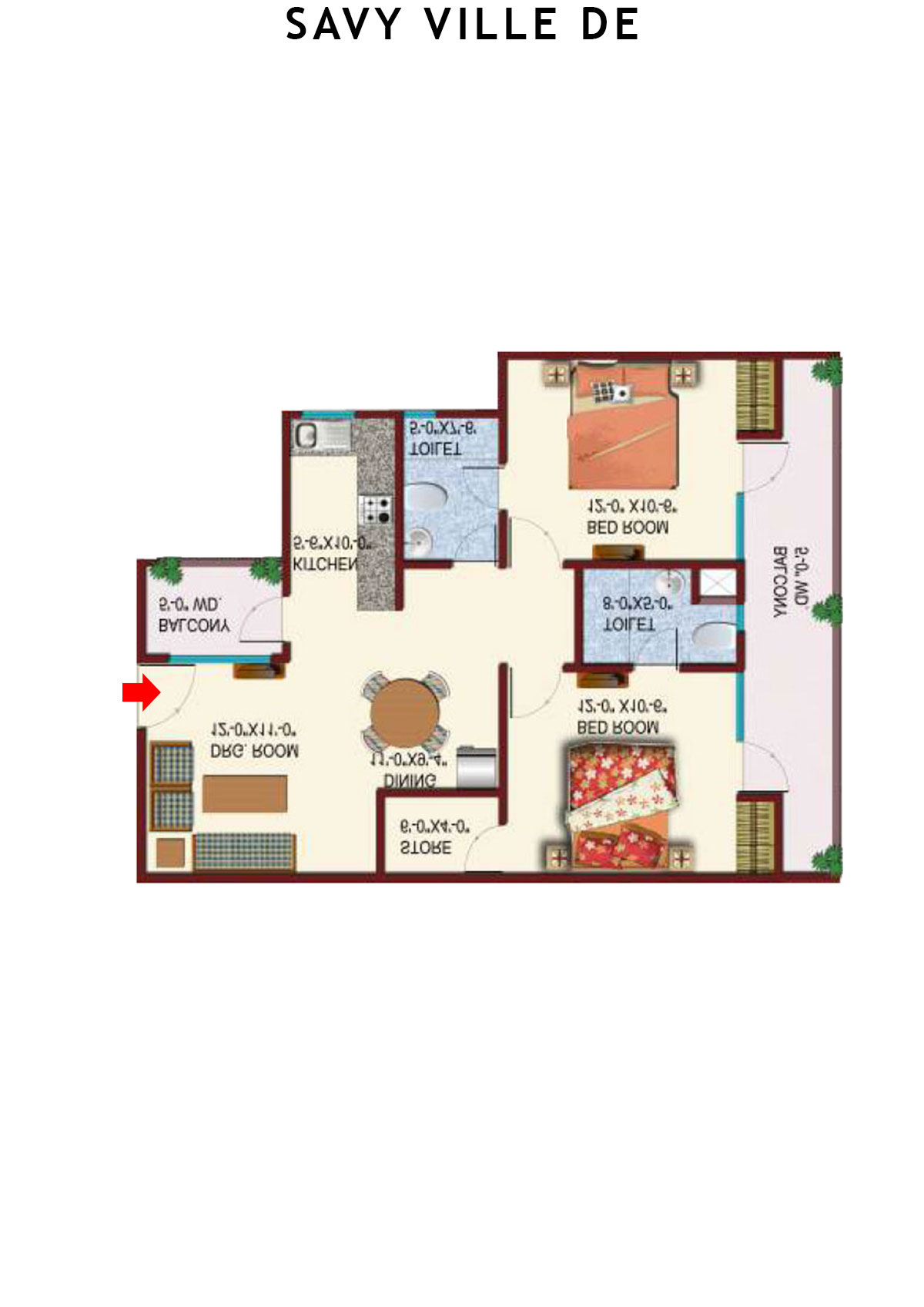 Savy Ville De Tower A Unit 8 Floor Plan