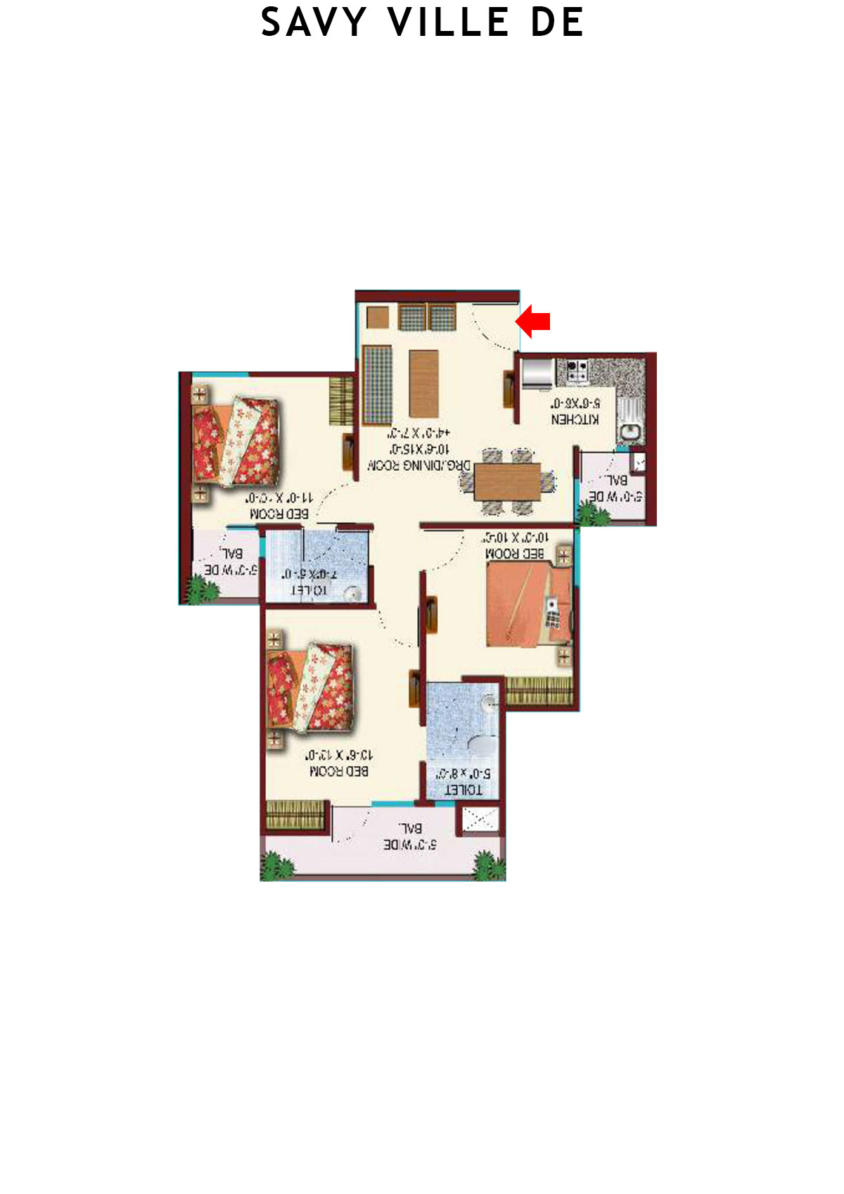 Savy Ville De Tower B1 Unit 6 Floor Plan