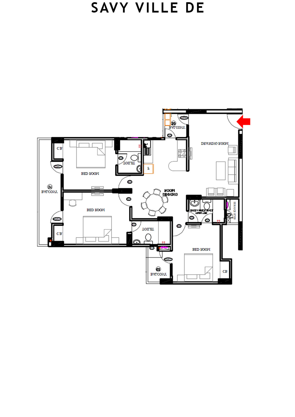 Savy Ville De Tower C Unit 1 Floor Plan