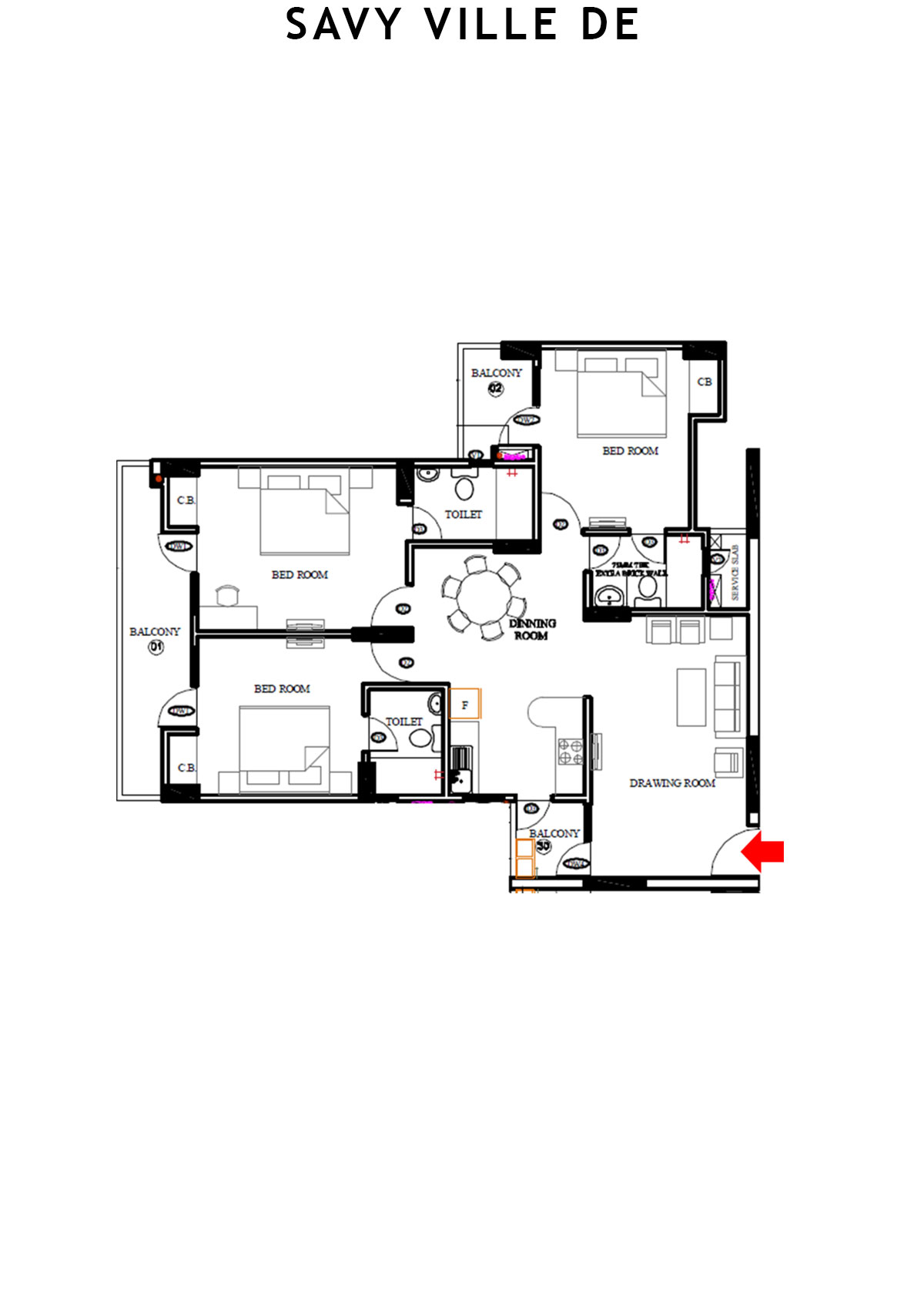 Savy Ville De Tower C Unit 2 Floor Plan