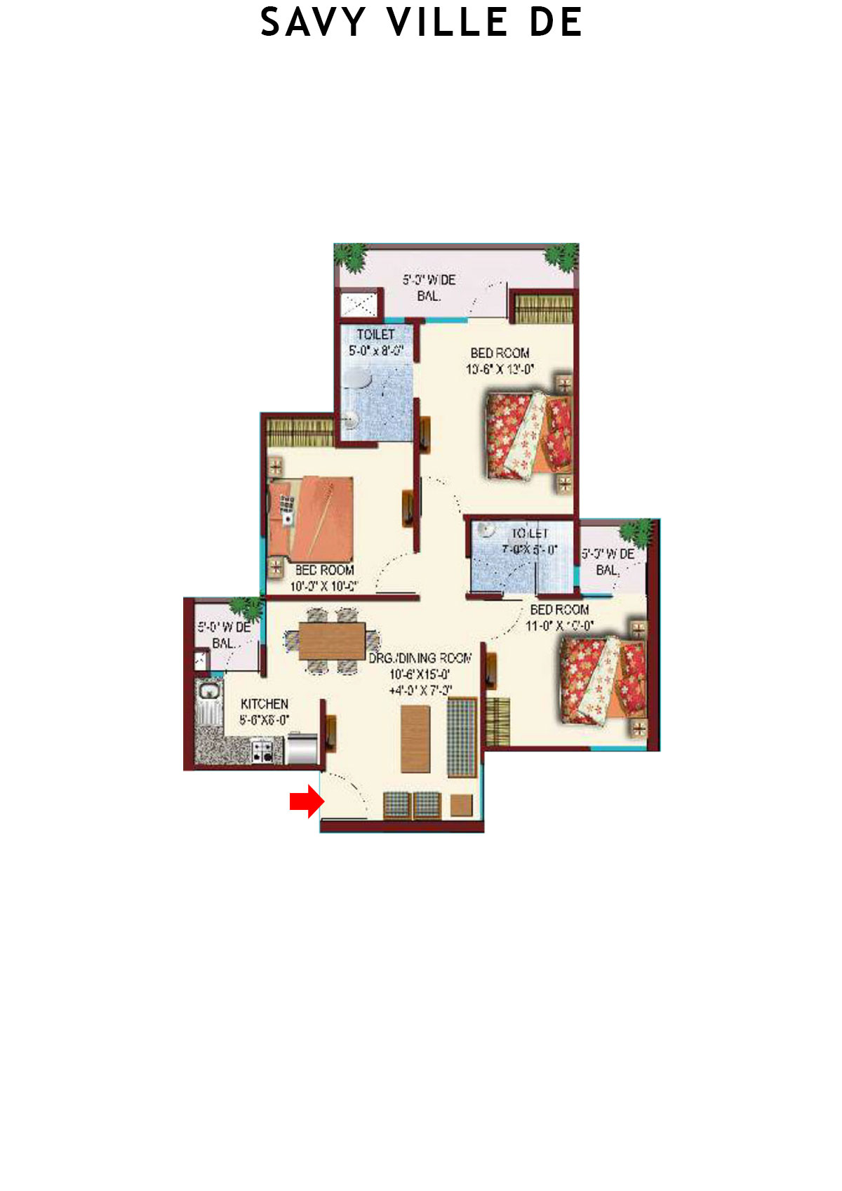 Savy Ville De Tower C Unit 7 Floor Plan