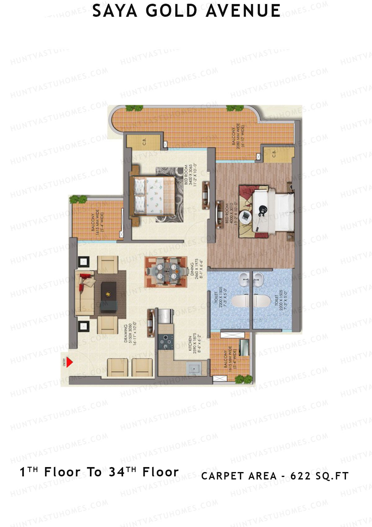 Saya Gold Avenue Tower SG7 Unit 1 Floor Plan