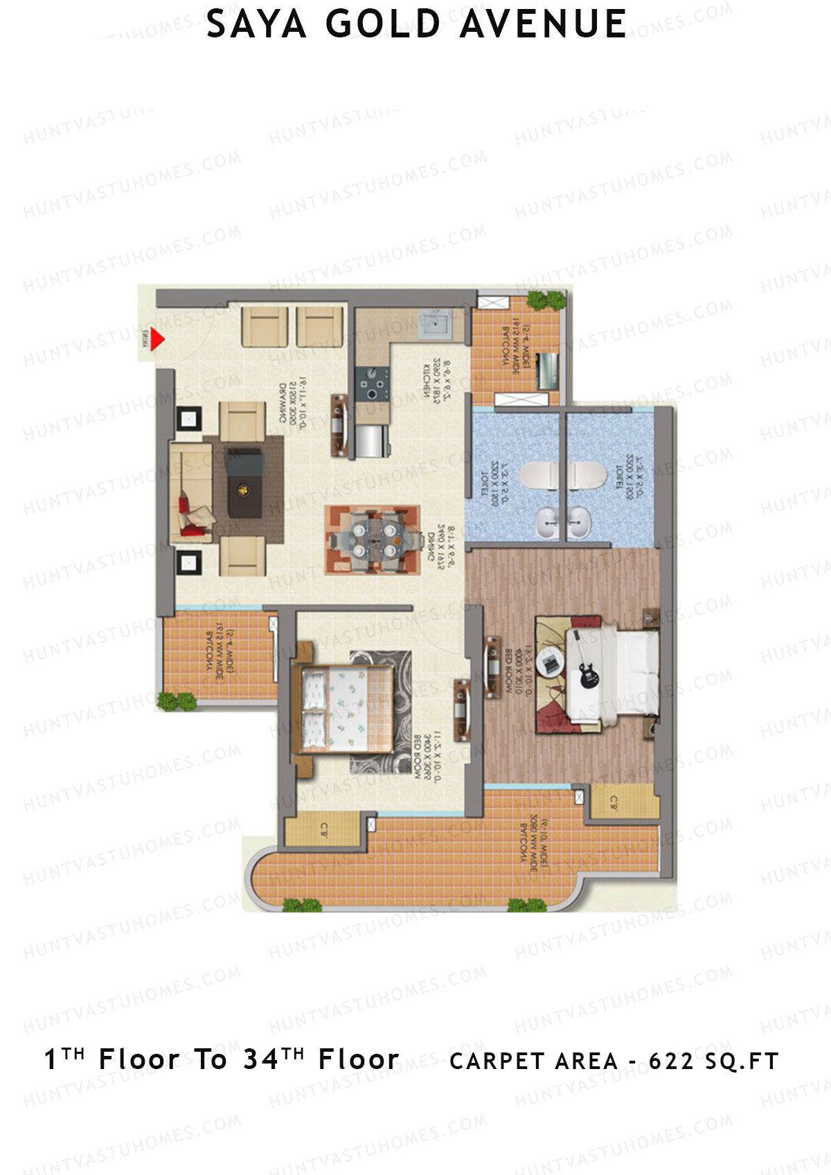 Saya Gold Avenue Tower SG7 Unit 2 Floor Plan