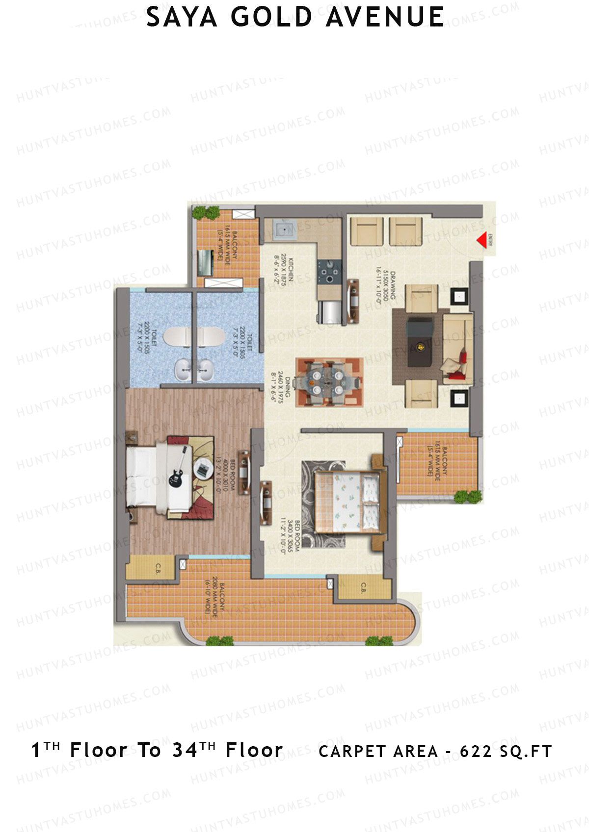 Saya Gold Avenue Tower SG7 Unit 3 Floor Plan