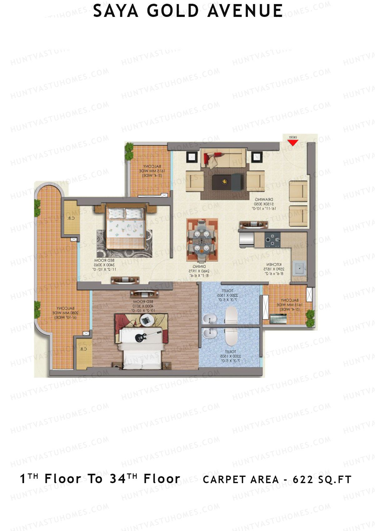 Saya Gold Avenue Tower SG8 Unit 1 Floor Plan