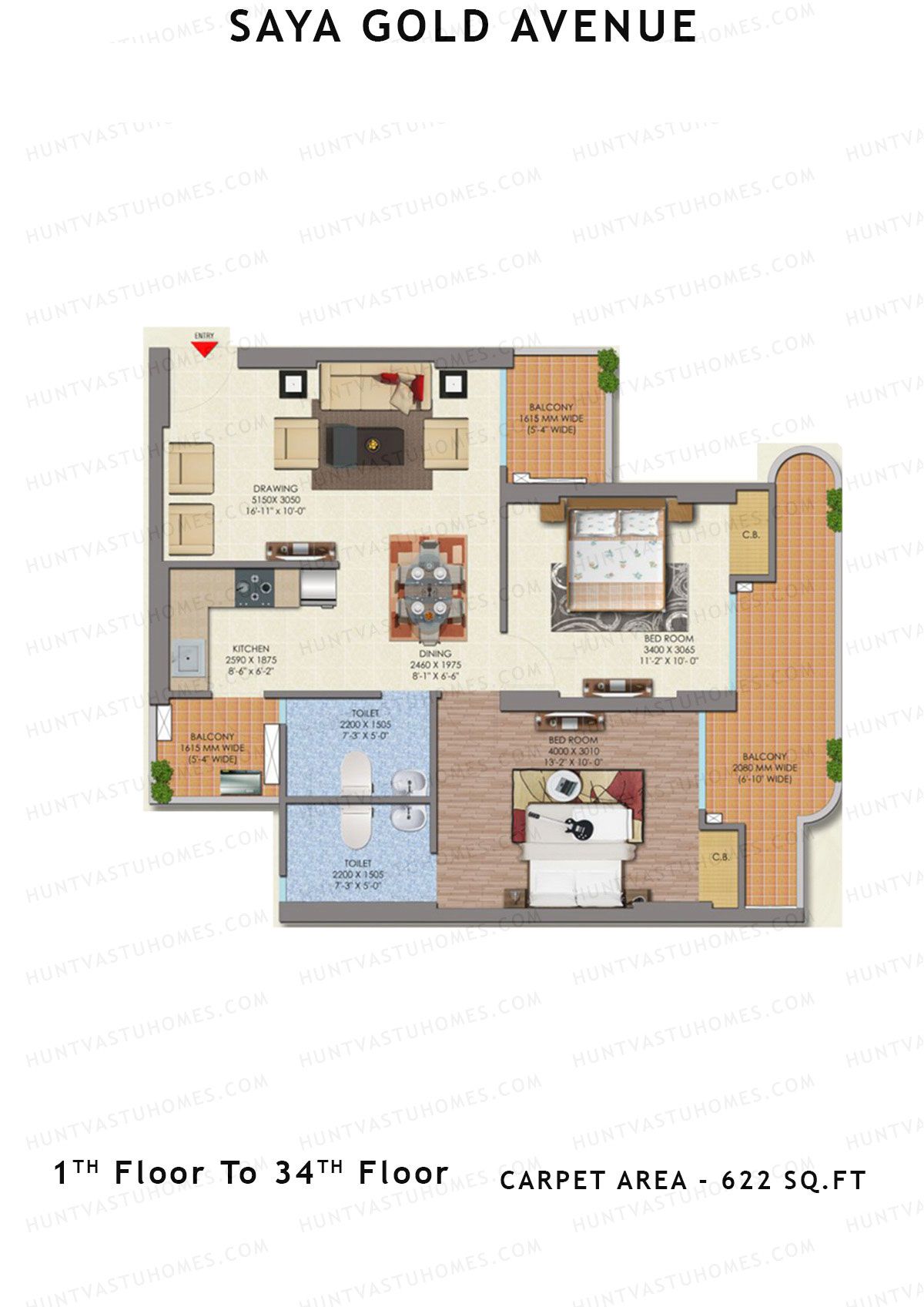 Saya Gold Avenue Tower SG8 Unit 5 Floor Plan