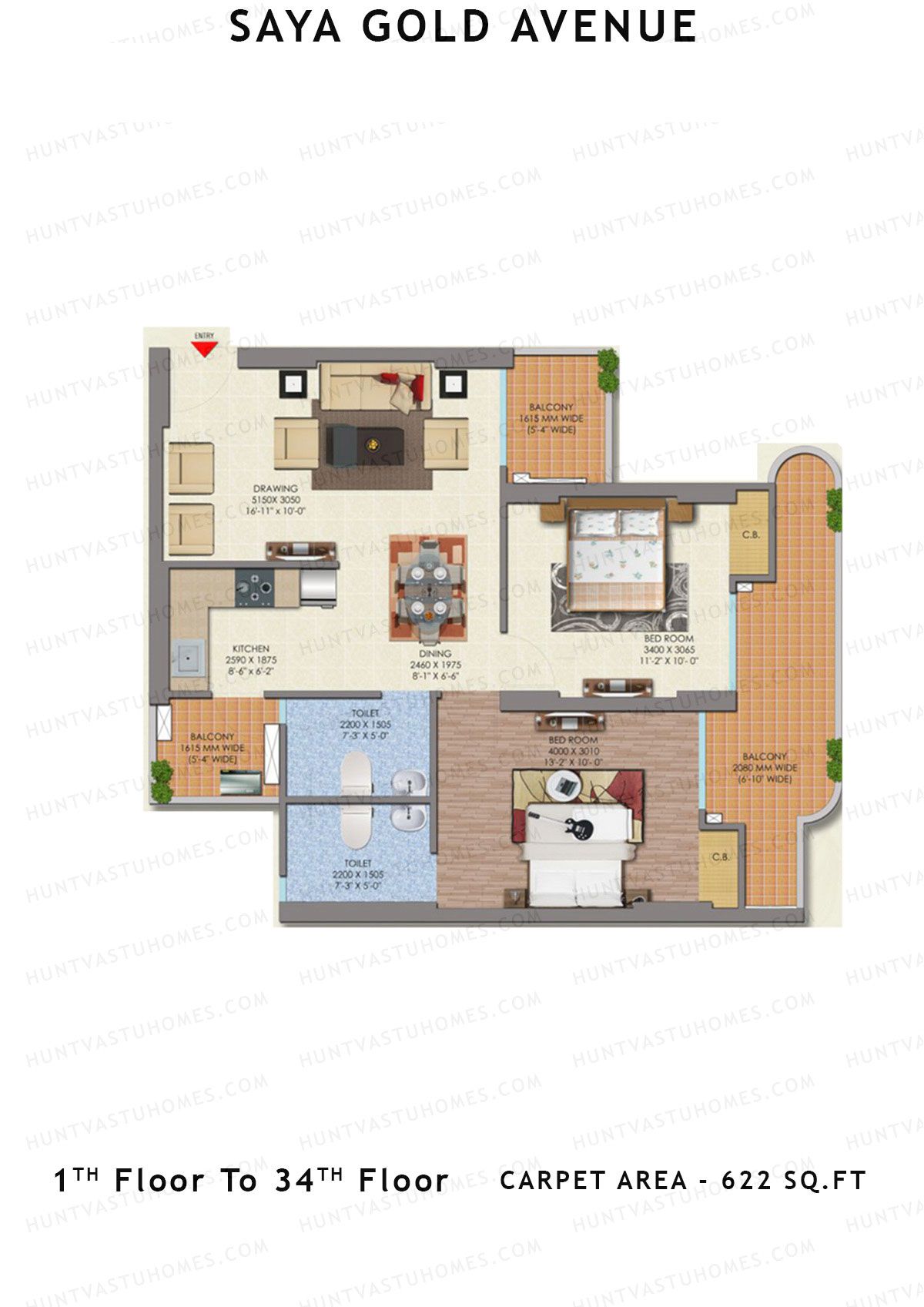 Saya Gold Avenue Tower SG8 Unit 6 Floor Plan