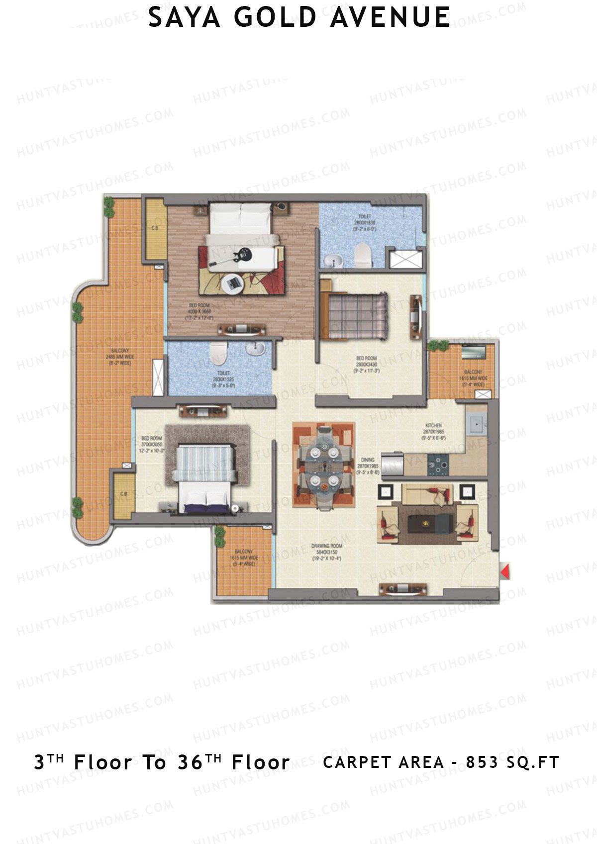 Saya Gold Avenue Tower SG2 Unit 1 Floor Plan