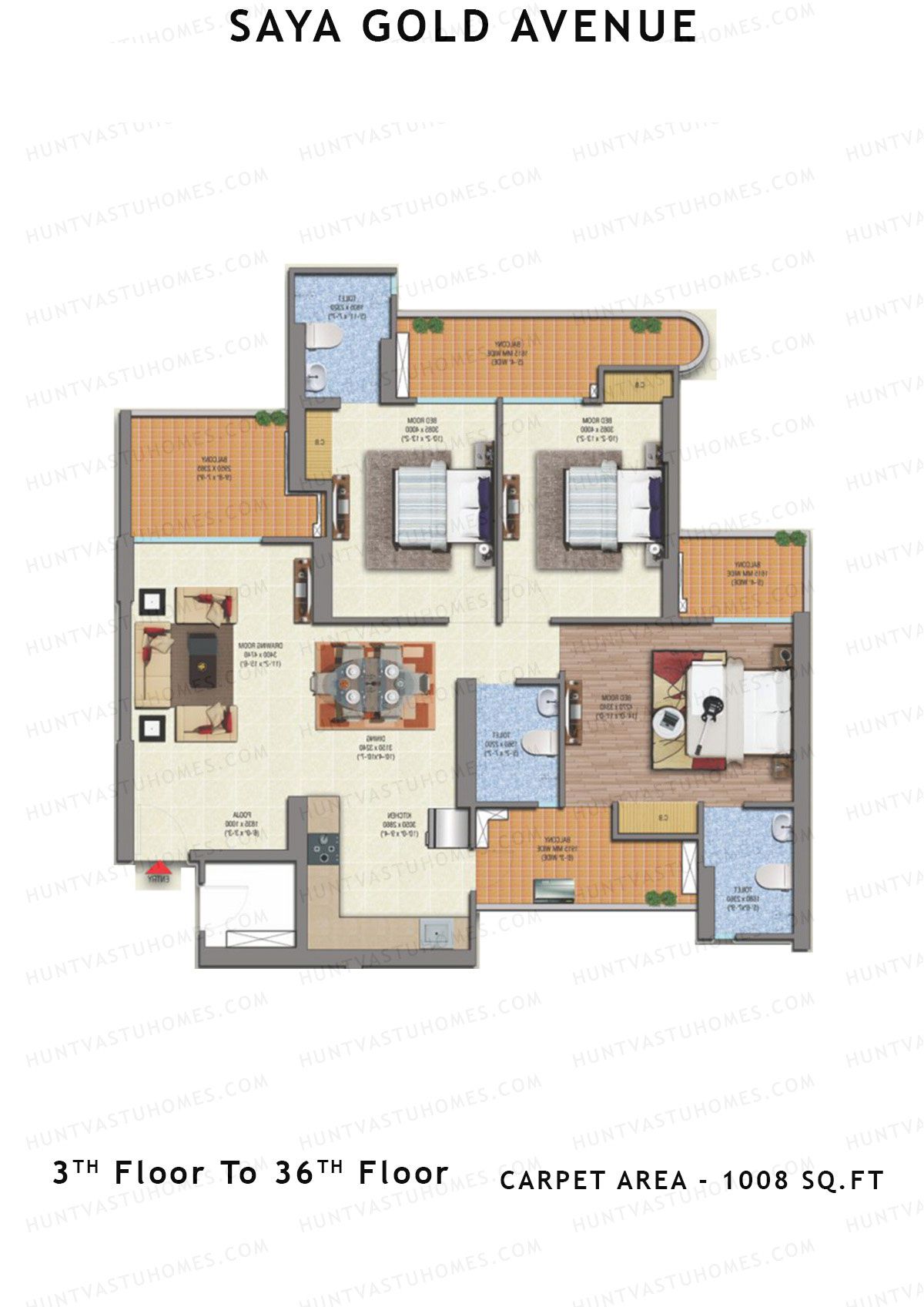 Saya Gold Avenue Tower SG3 Unit 4 Floor Plan