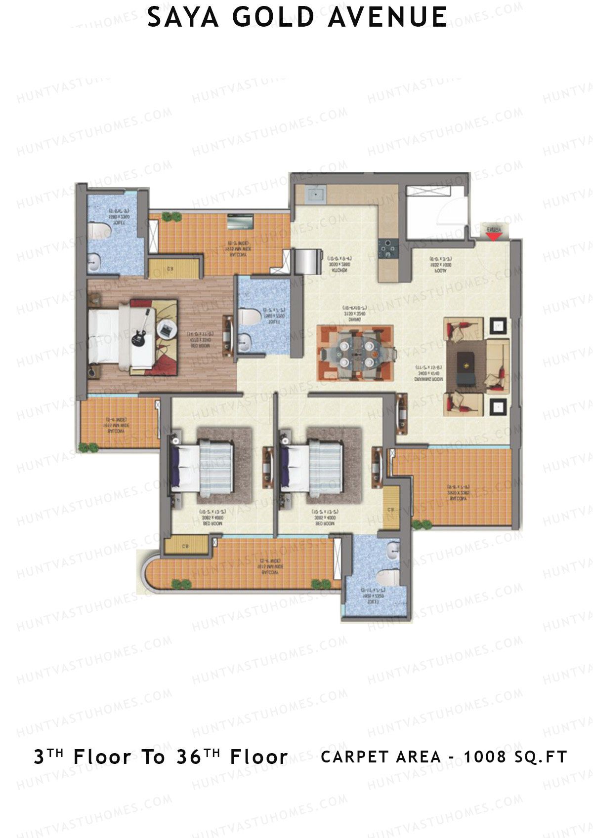 Saya Gold Avenue Tower SG6 Unit 2 Floor Plan