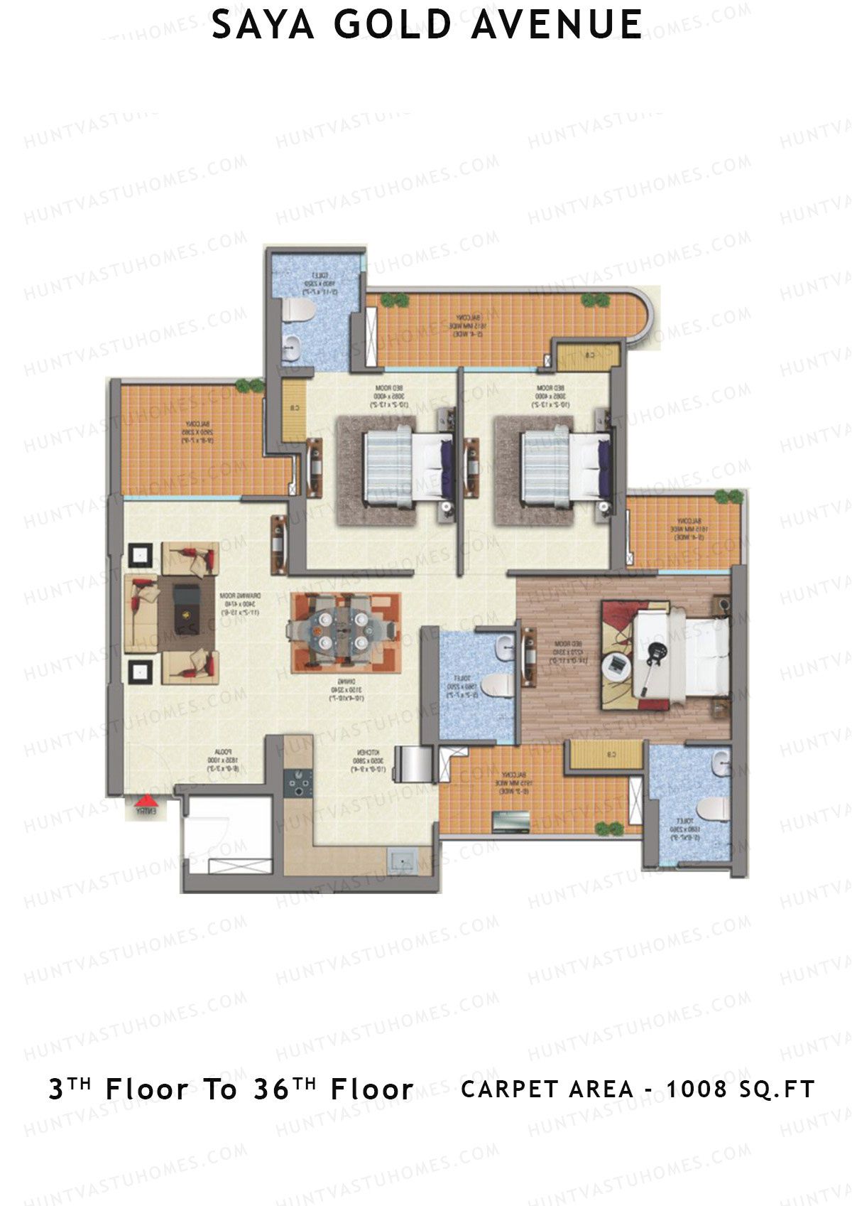 Saya Gold Avenue Tower SG6 Unit 4 Floor Plan