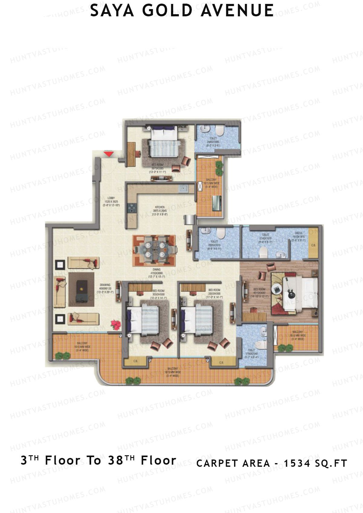 Saya Gold Avenue Tower SG4 Unit 1 Floor Plan