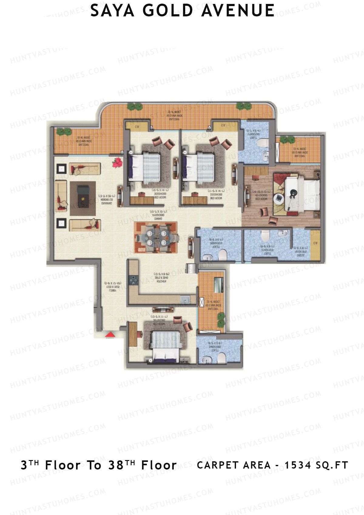 Saya Gold Avenue Tower SG4 Unit 4 Floor Plan