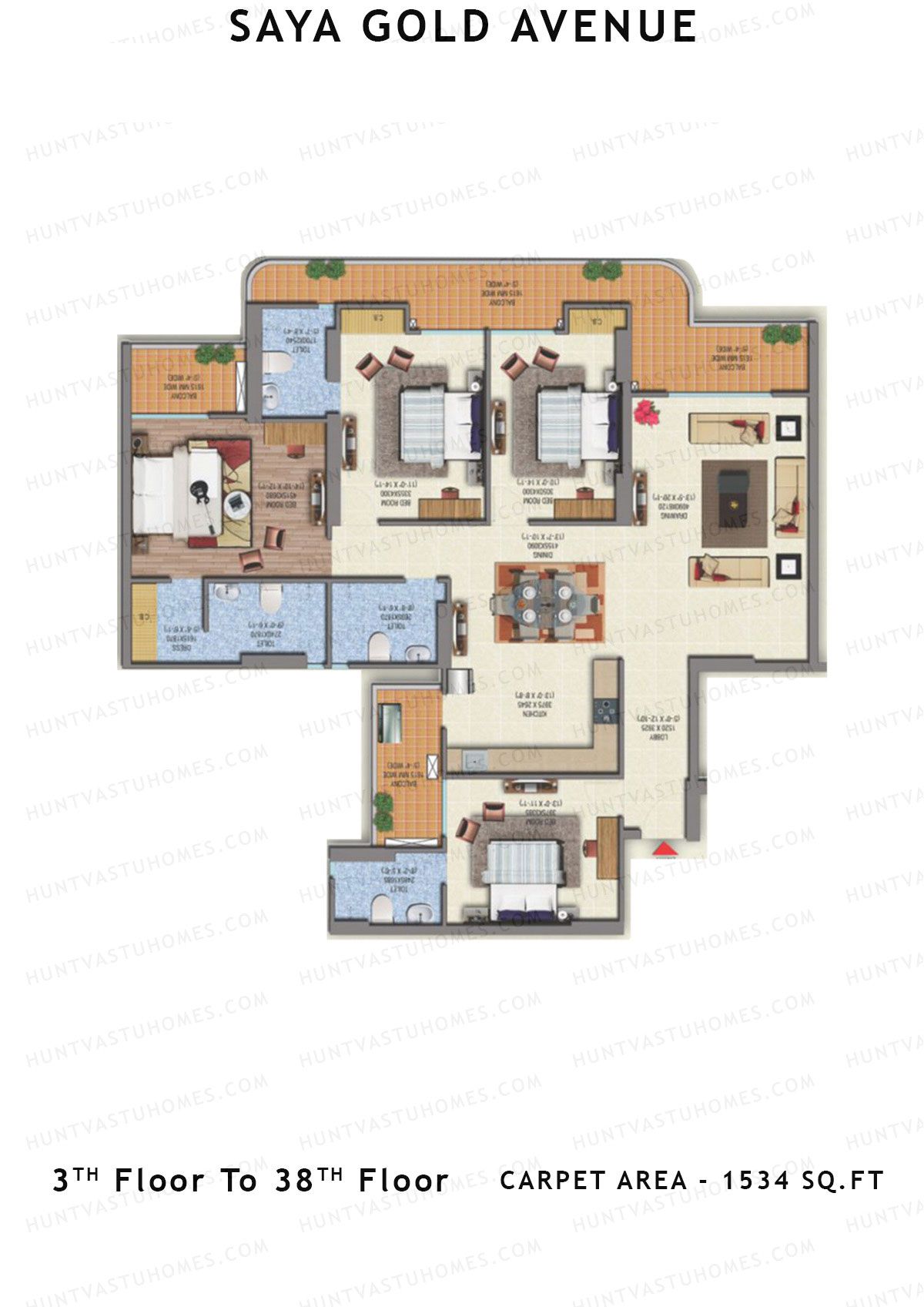 Saya Gold Avenue Tower SG5 Unit 3 Floor Plan